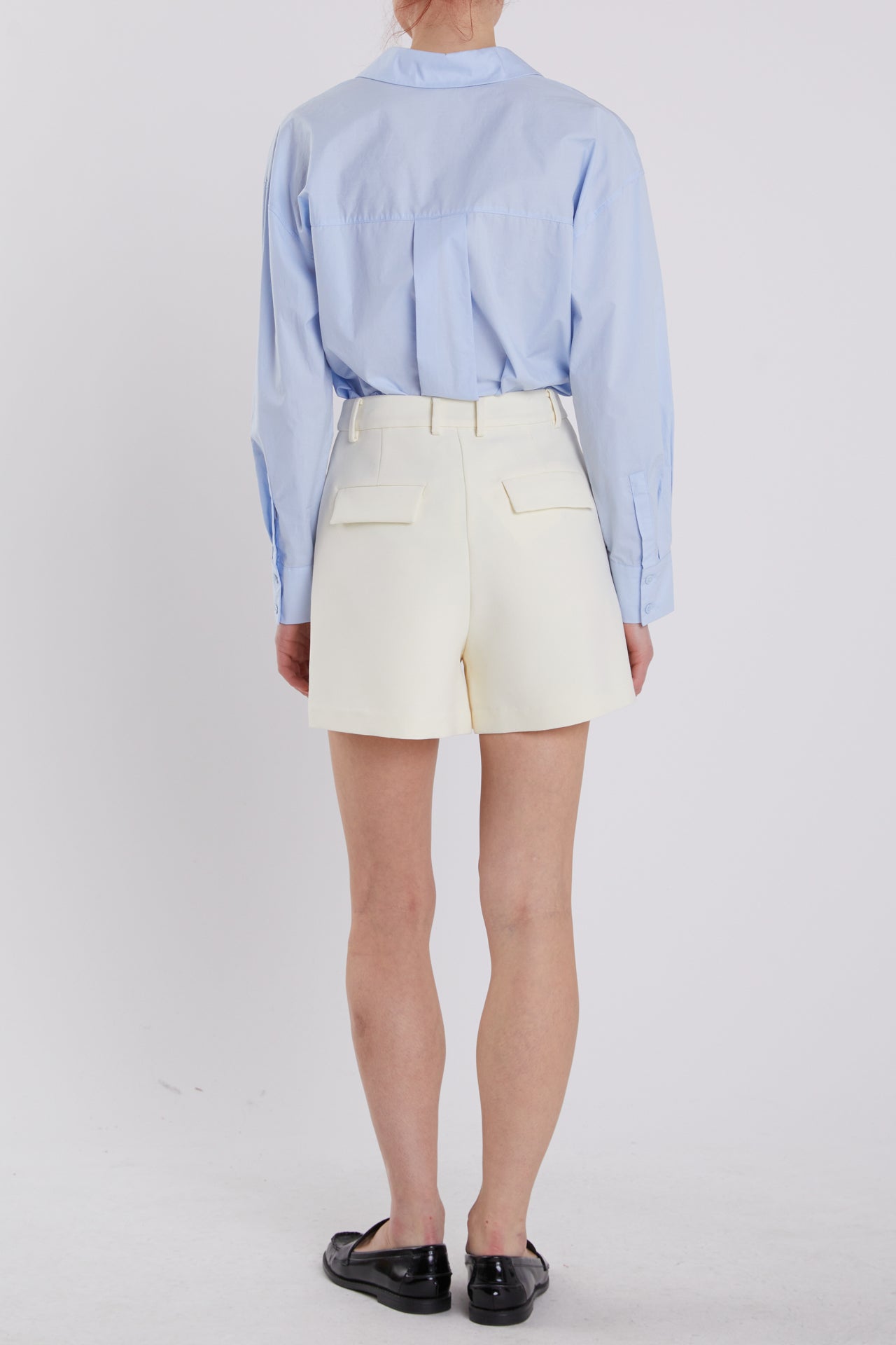 ENGLISH FACTORY - Pleated High Waisted Shorts - SHORTS available at Objectrare