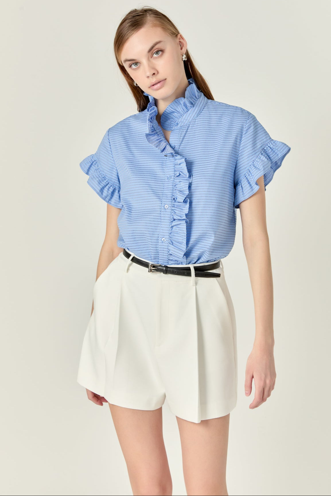 ENGLISH FACTORY - Pleated High Waisted Shorts - SHORTS available at Objectrare