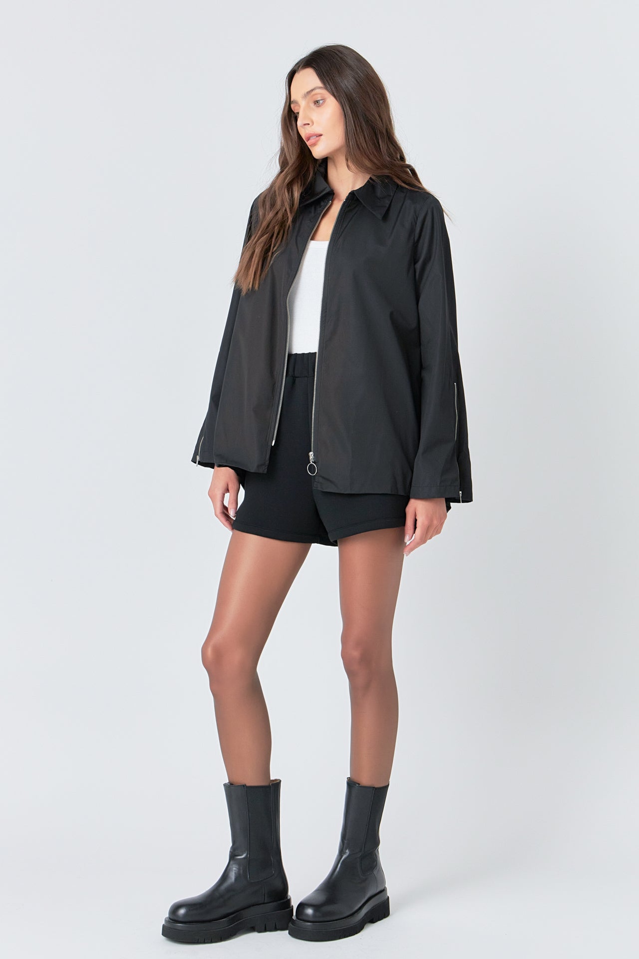 GREY LAB - Nylon Jacket with O-ring Zipper - JACKETS available at Objectrare