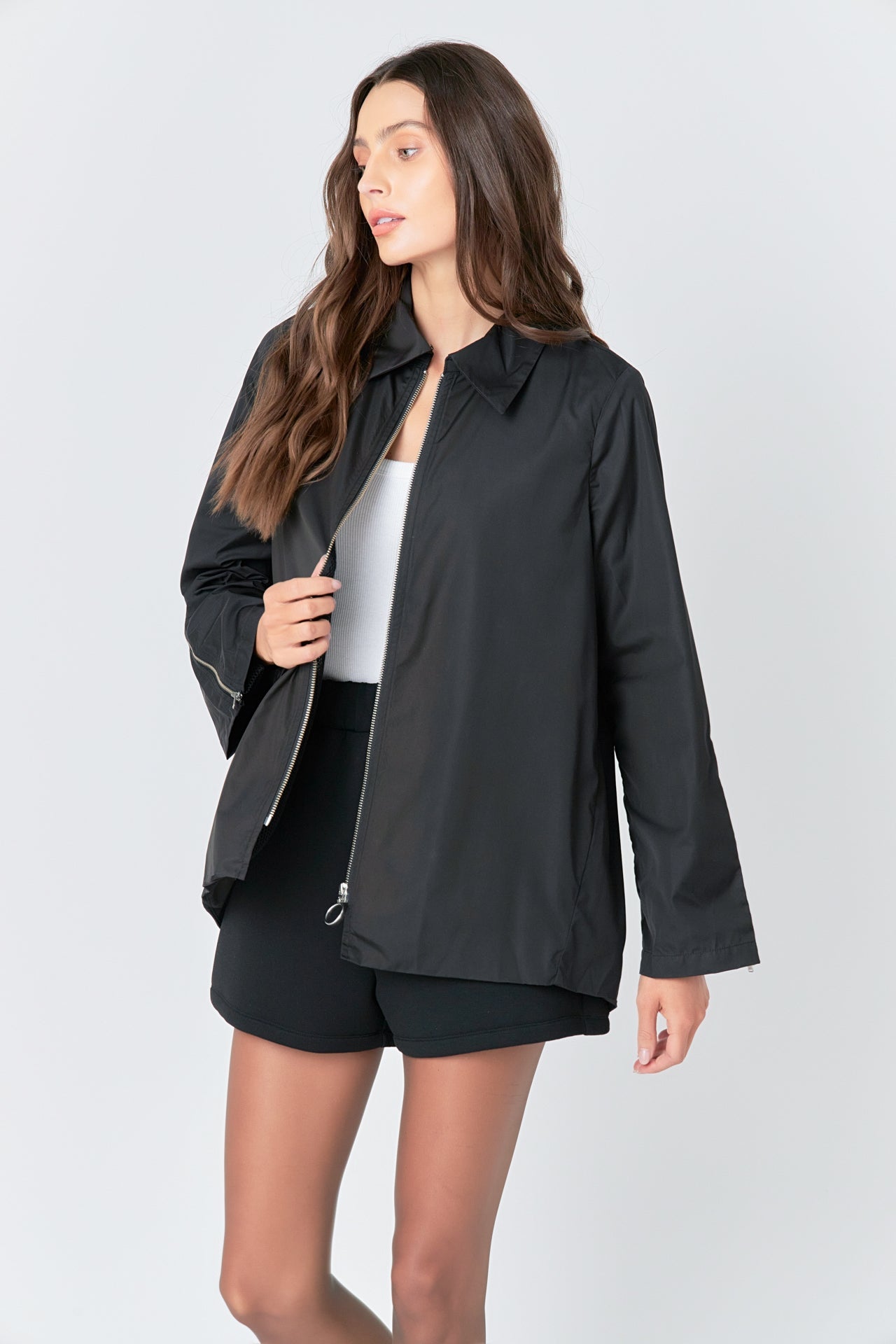 GREY LAB - Nylon Jacket with O-ring Zipper - JACKETS available at Objectrare
