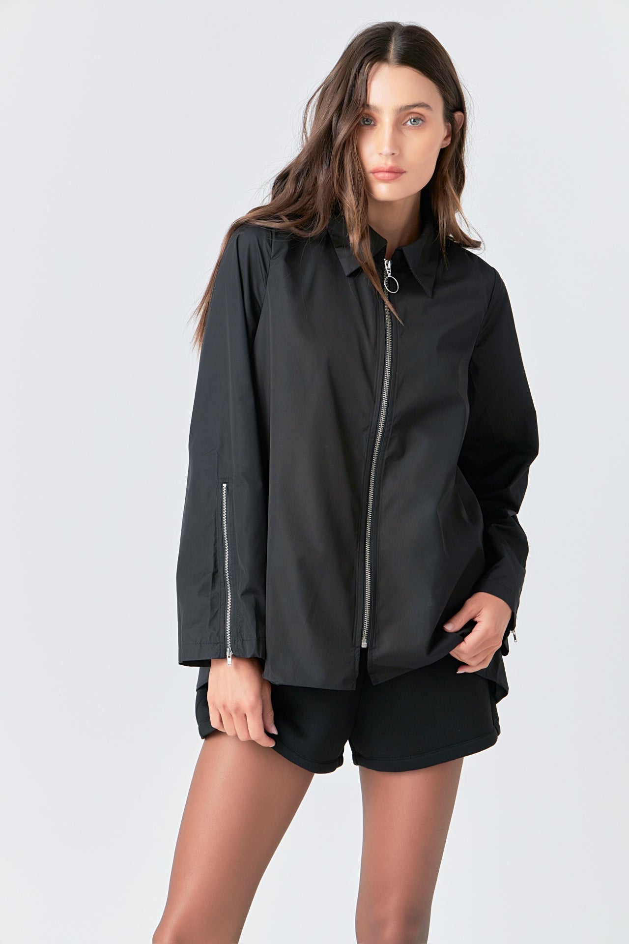GREY LAB - Nylon Jacket with O-ring Zipper - JACKETS available at Objectrare