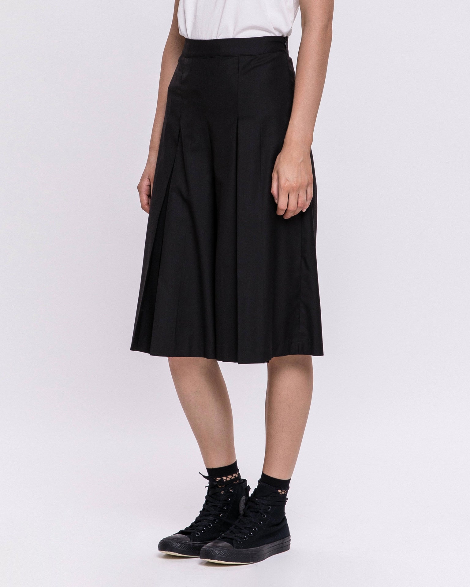 Wide Leg Pants With Box Pleats