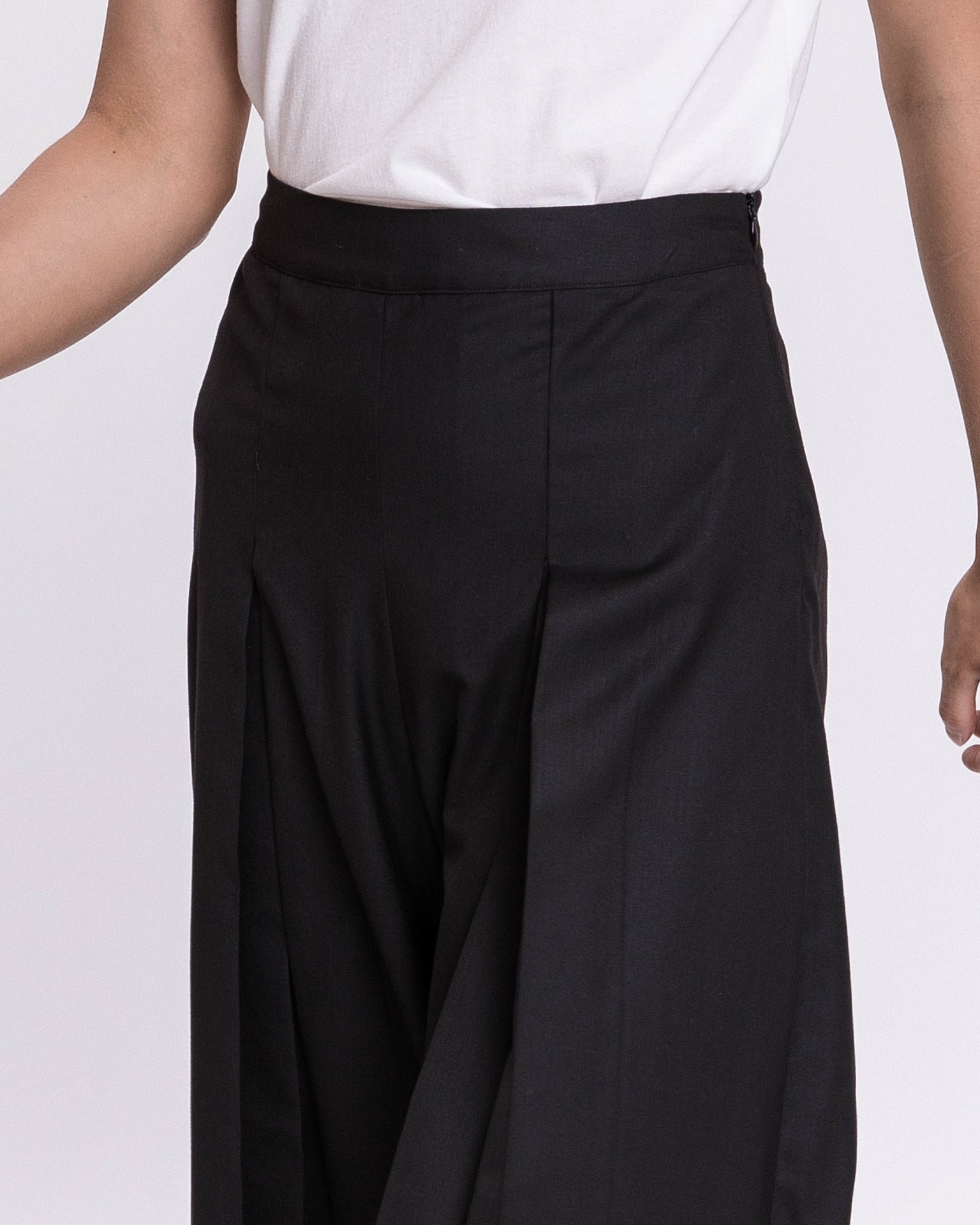Wide Leg Pants With Box Pleats