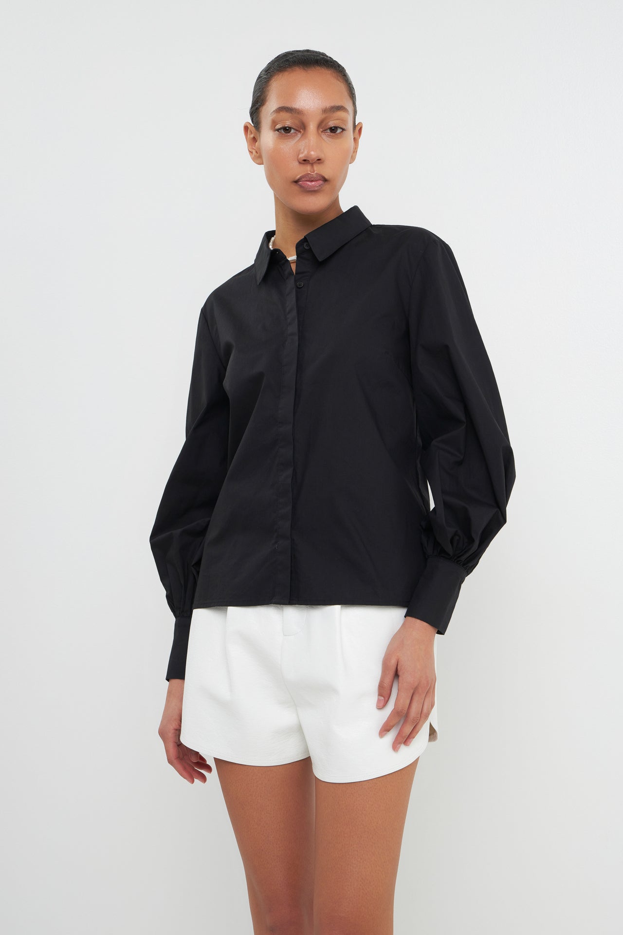 GREY LAB - Backless Long Sleeve Shirt - SHIRTS & BLOUSES available at Objectrare