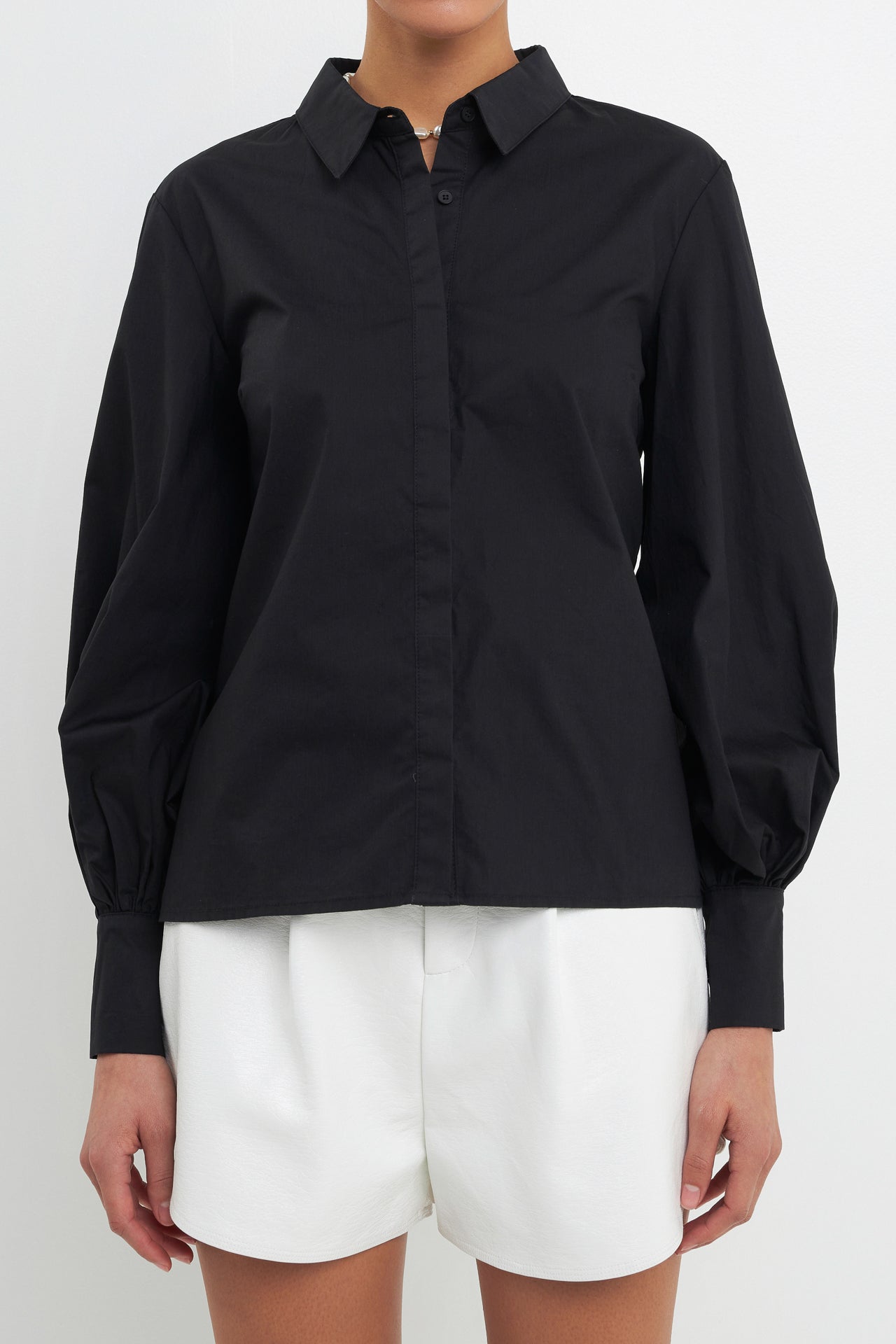 GREY LAB - Backless Long Sleeve Shirt - SHIRTS & BLOUSES available at Objectrare