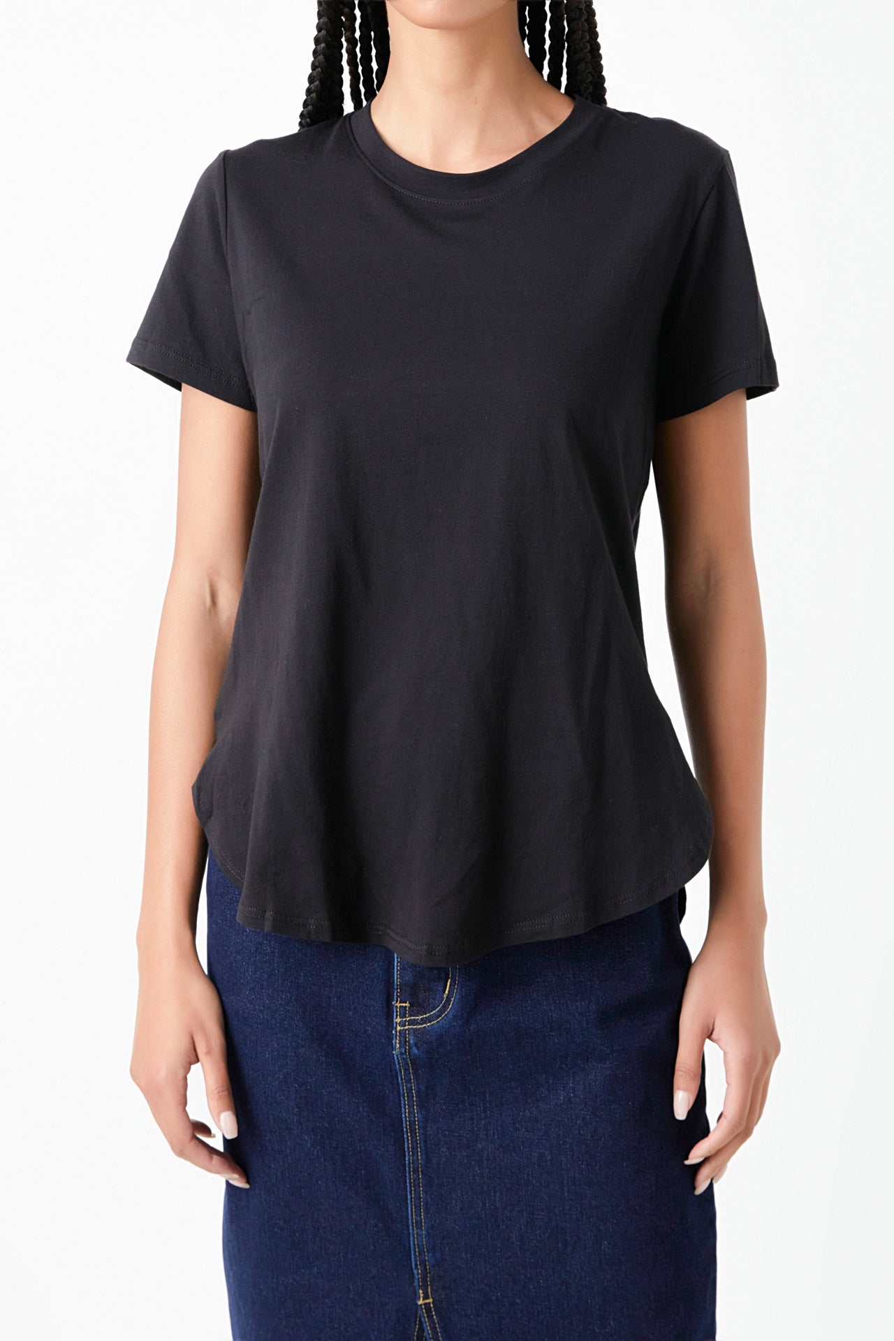 GREY LAB - Classic Round Neck T-shirt With Round Hem - T-SHIRTS available at Objectrare