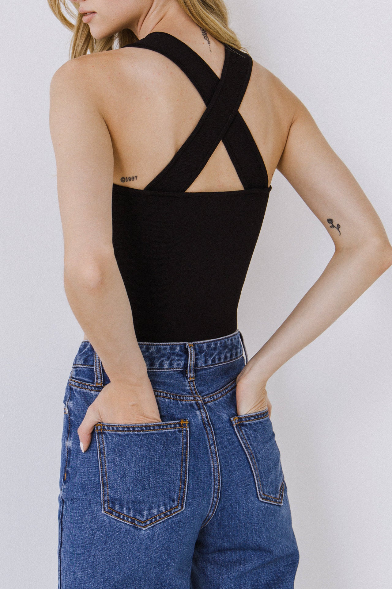 GREY LAB - Cross Back Knit Top - TOPS available at Objectrare