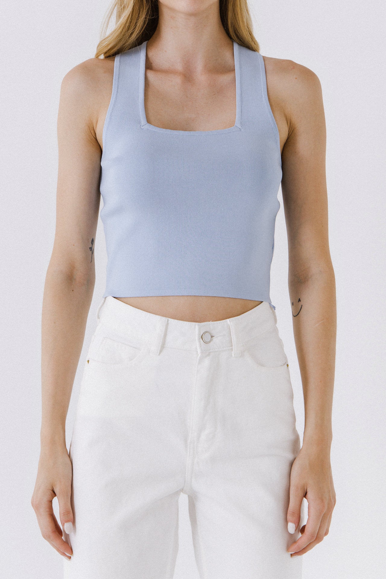 GREY LAB - Cross Back Knit Top - TOPS available at Objectrare