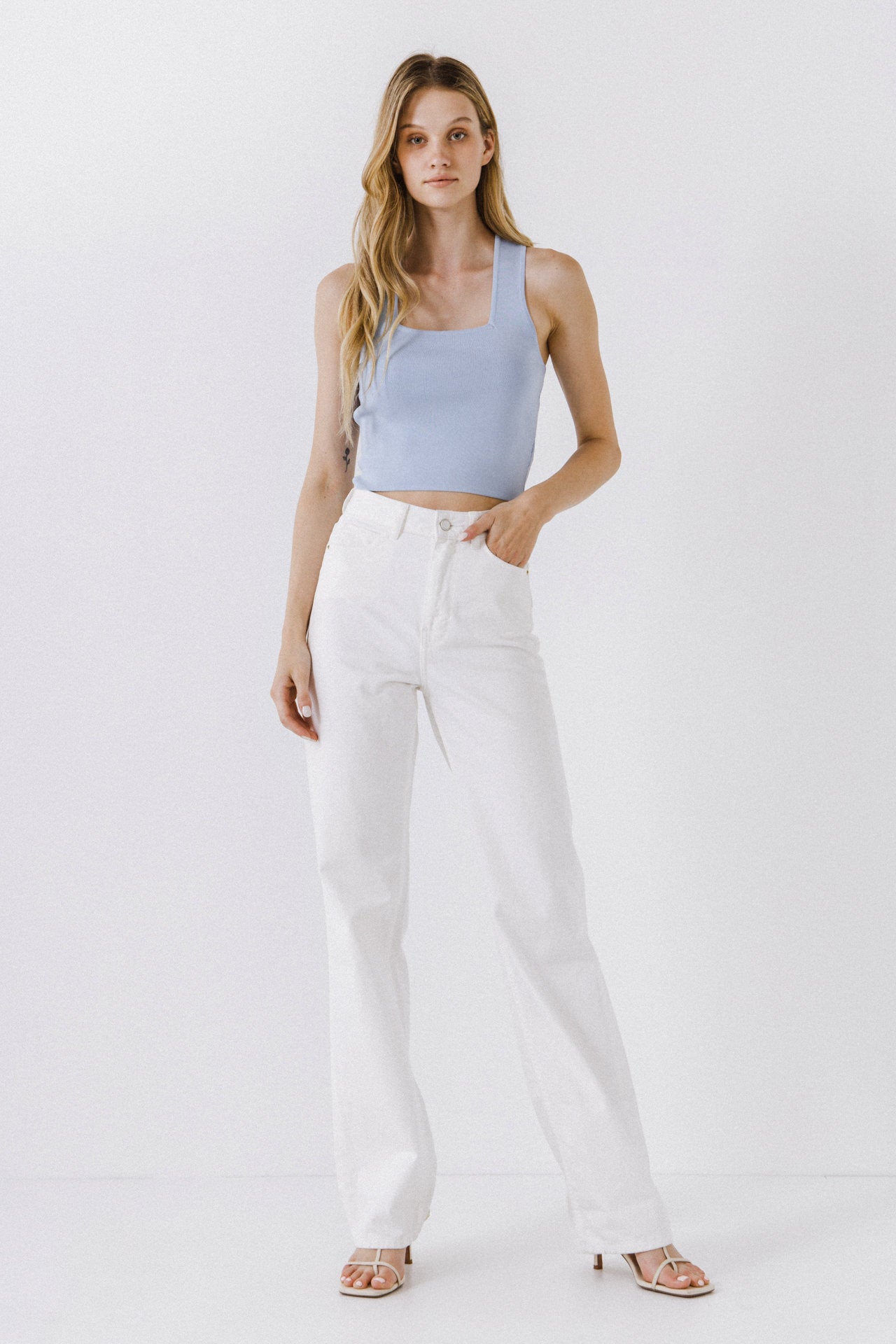 GREY LAB - Cross Back Knit Top - TOPS available at Objectrare