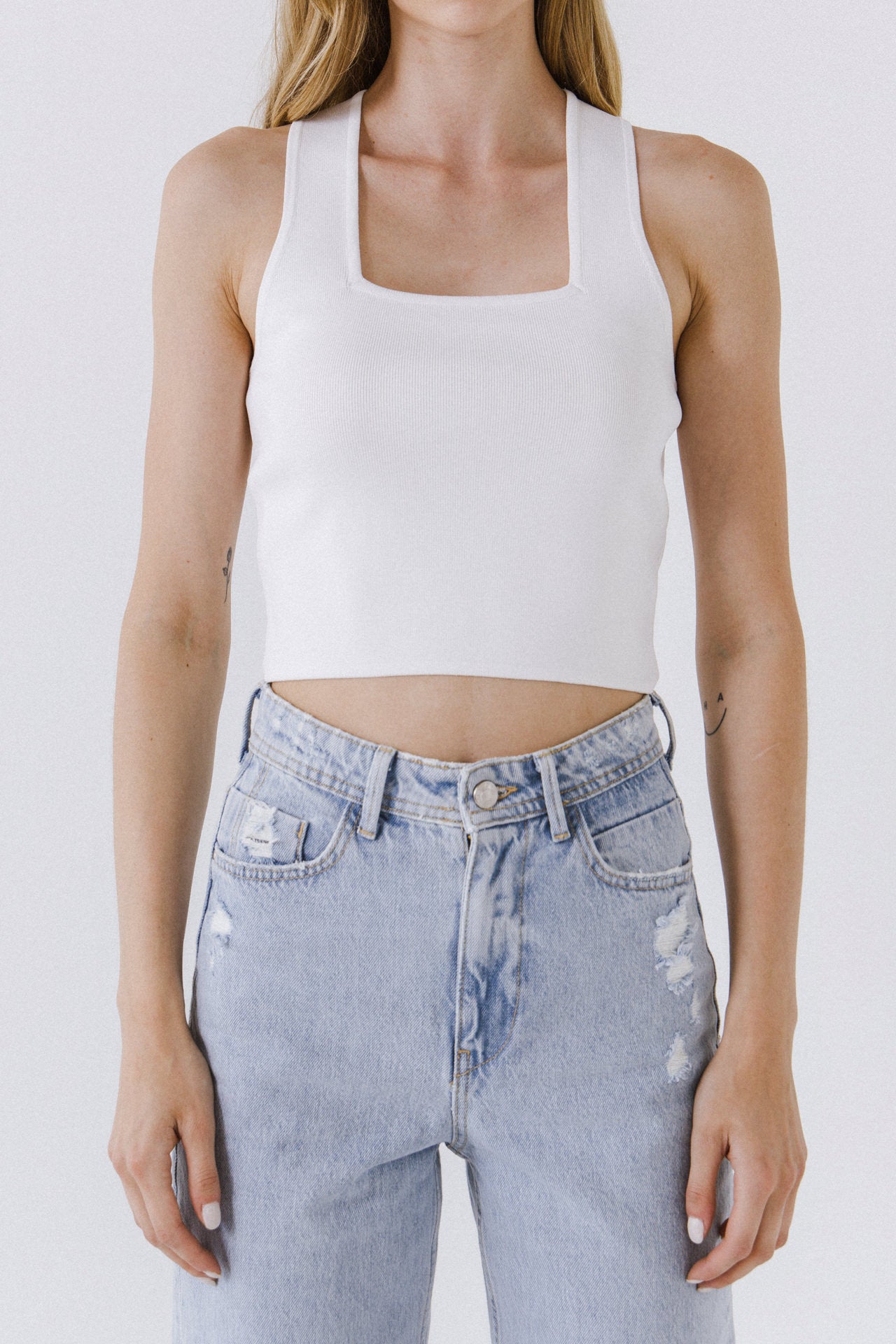 GREY LAB - Cross Back Knit Top - TOPS available at Objectrare