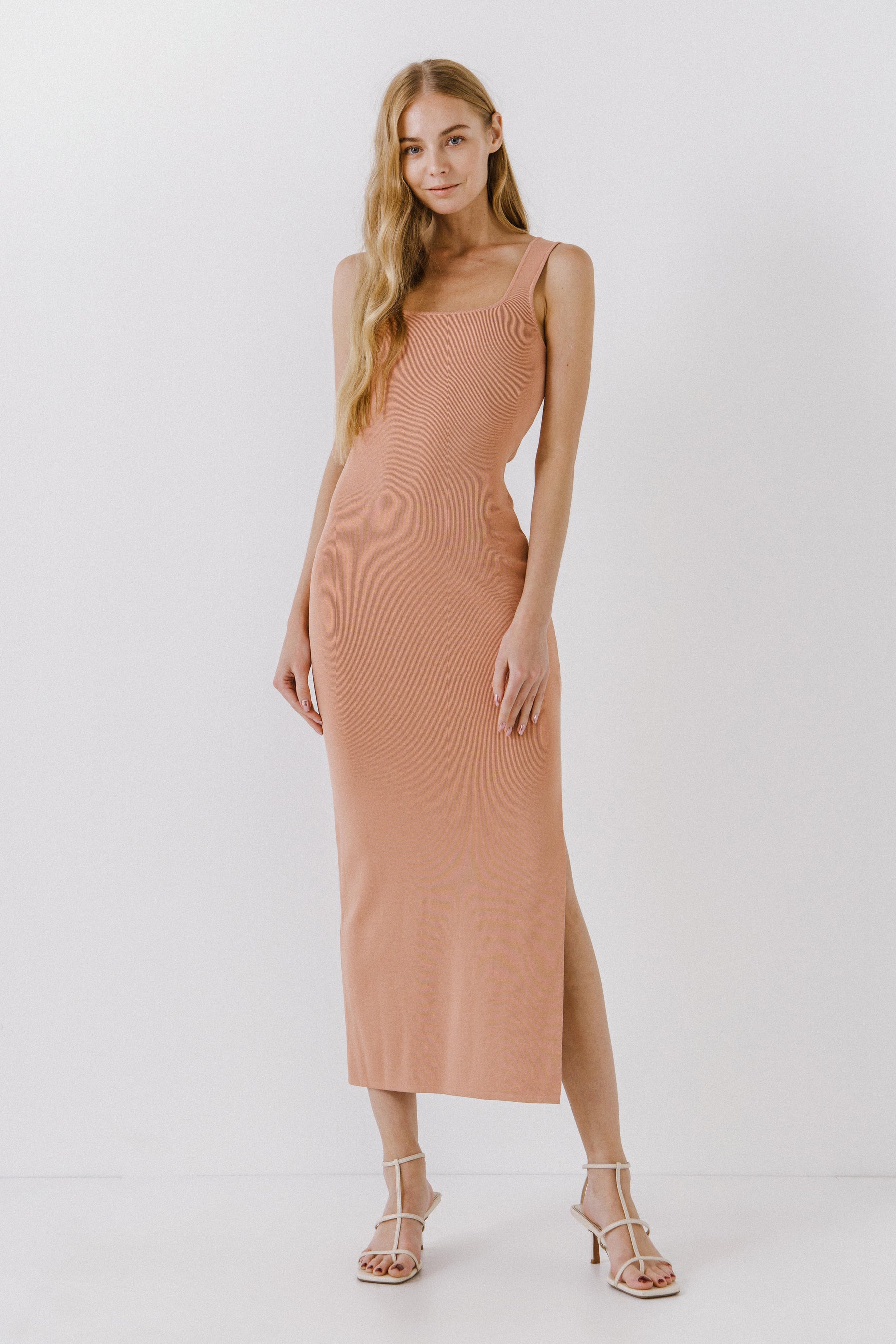 ENDLESS ROSE - Square Neck Maxi Dress - DRESSES available at Objectrare