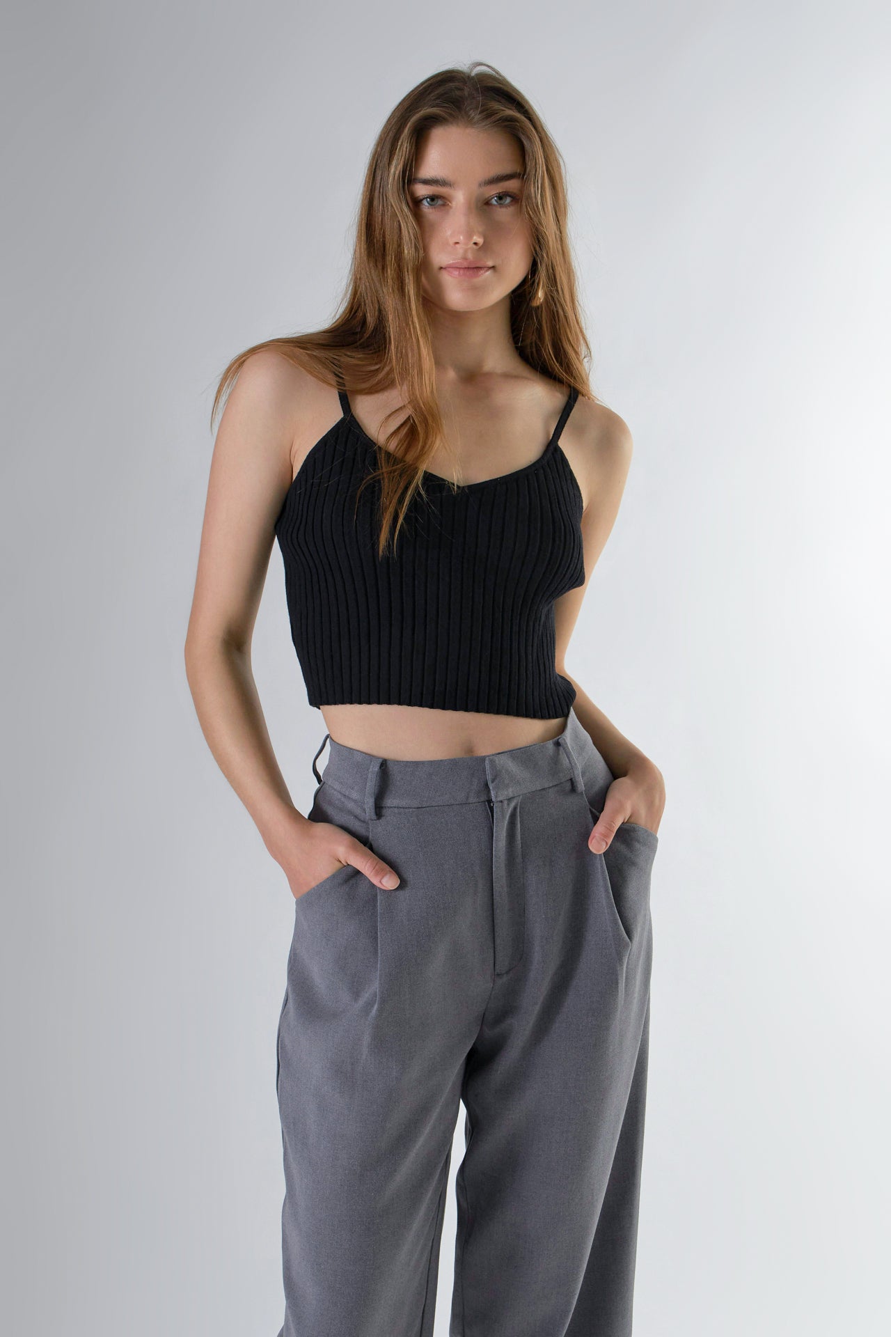 ENDLESS ROSE - Knit Cami Crop Top - TOPS available at Objectrare