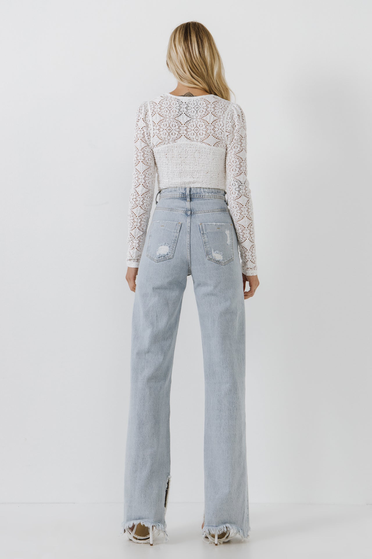 FREE THE ROSES - Lace Long Sleeve Top - TOPS available at Objectrare