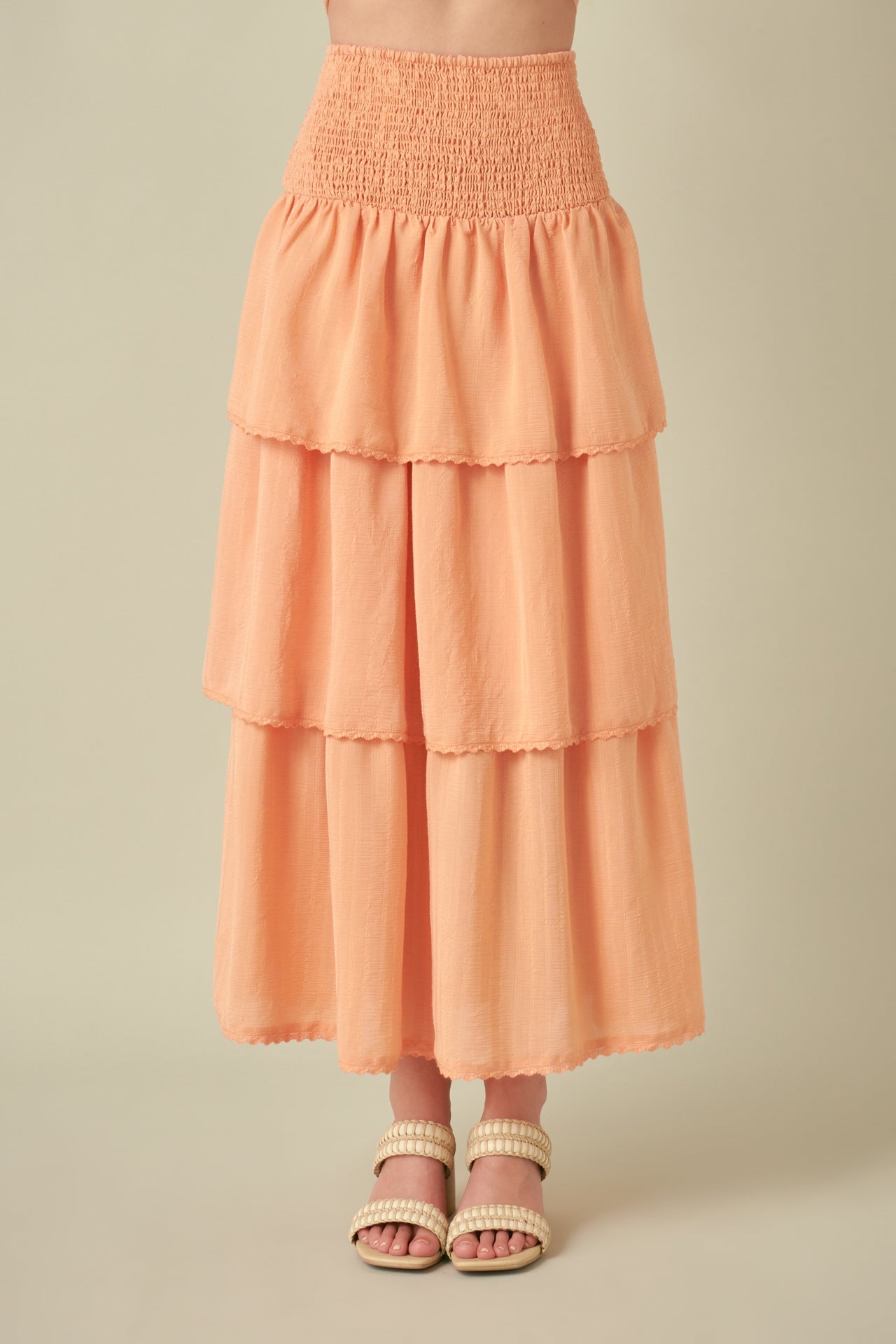 FREE THE ROSES - Smocked Ruffle Tiered Skirt - SKIRTS available at Objectrare
