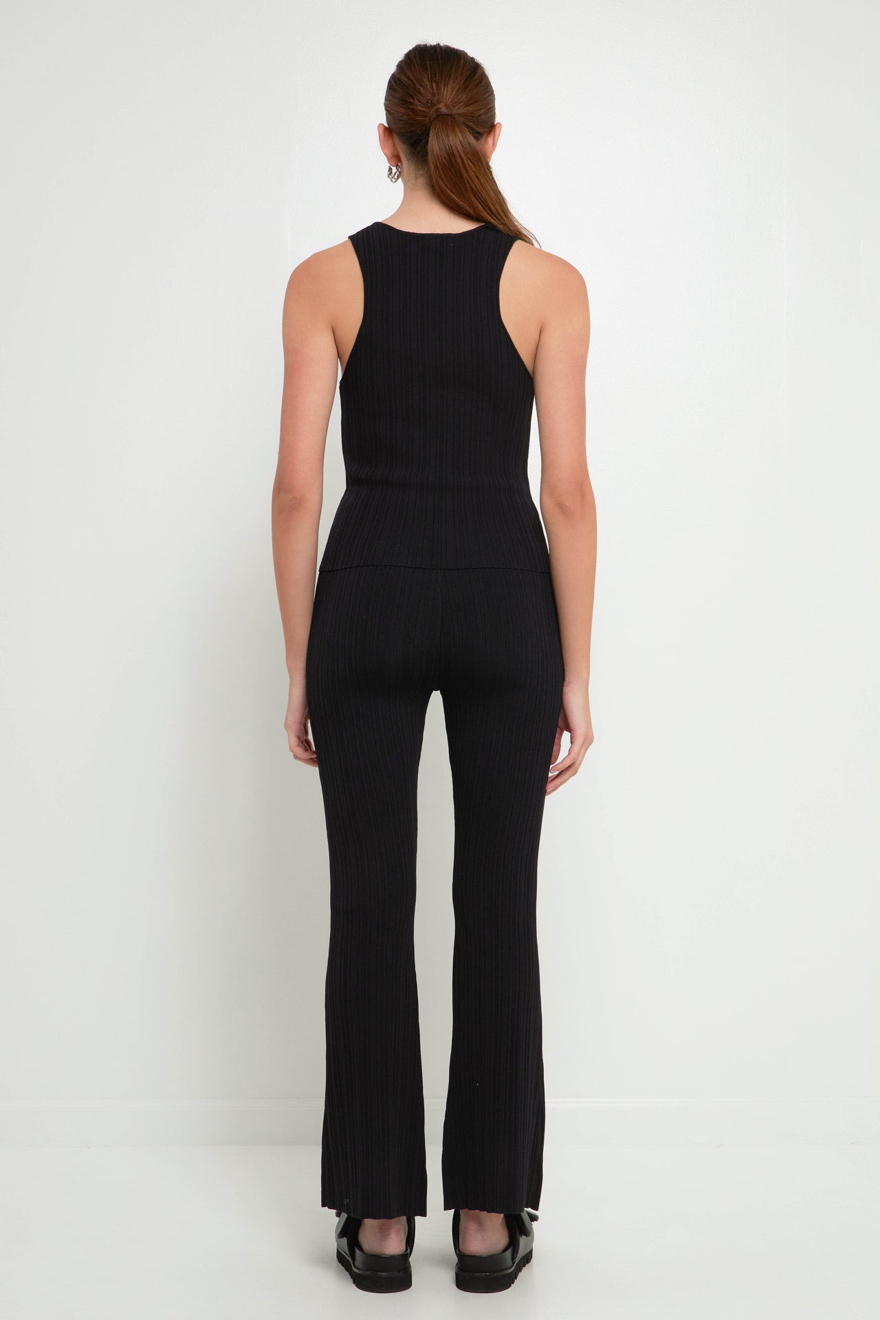 GREY LAB - Multi Rib Flared Knit Pants - PANTS available at Objectrare
