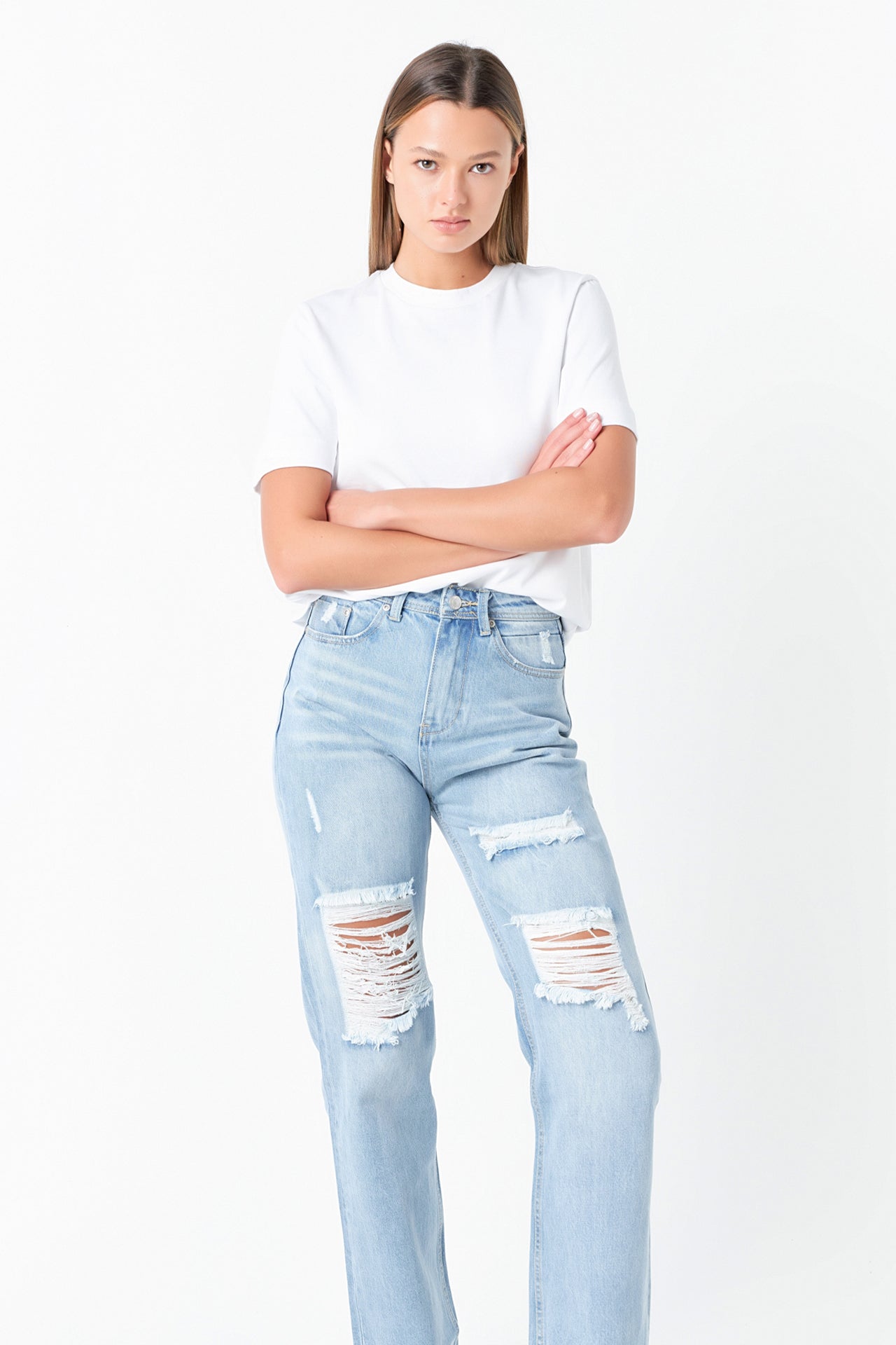 GREY LAB - Destroyed Jeans - JEANS available at Objectrare