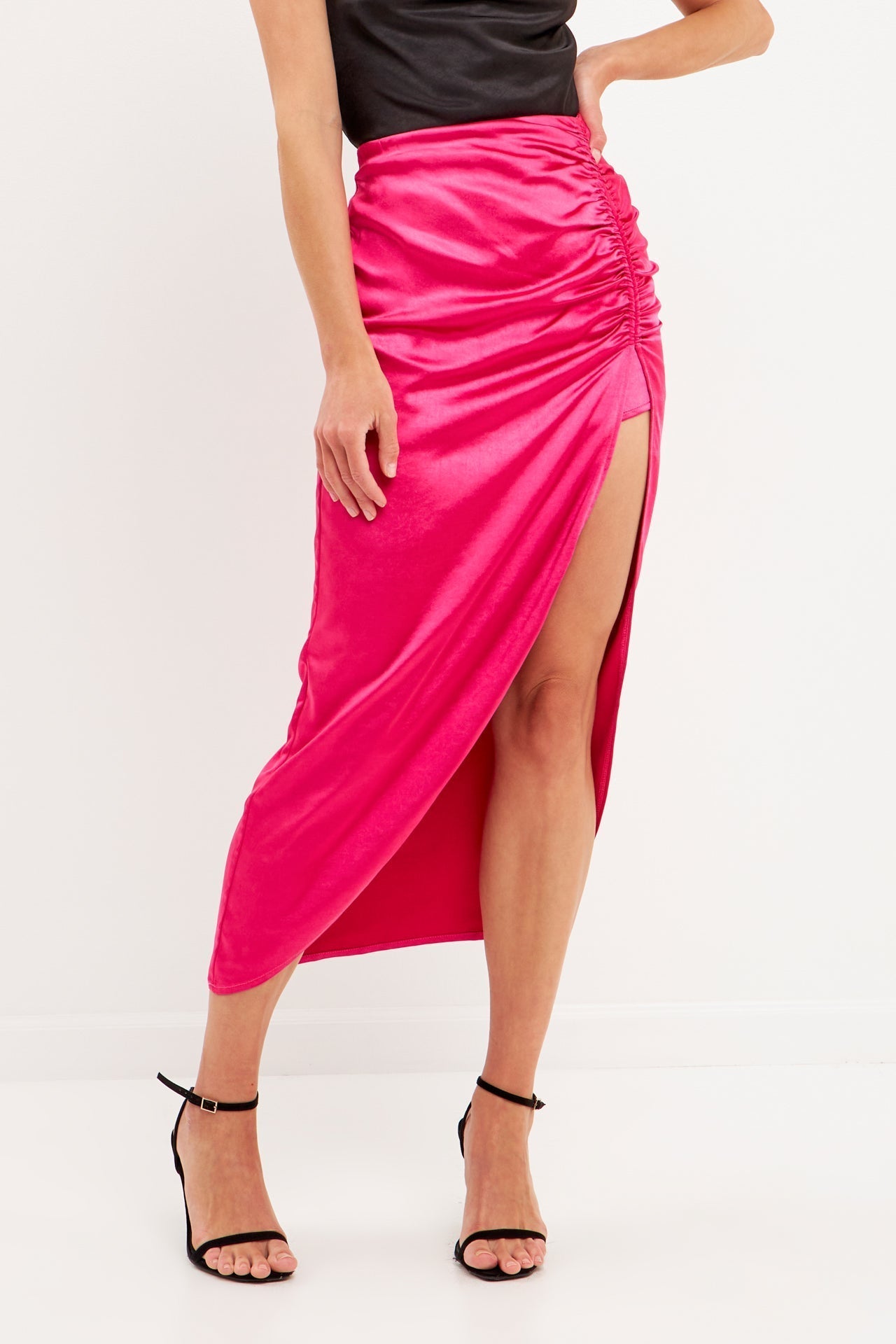 Front Slit Midi Skirt