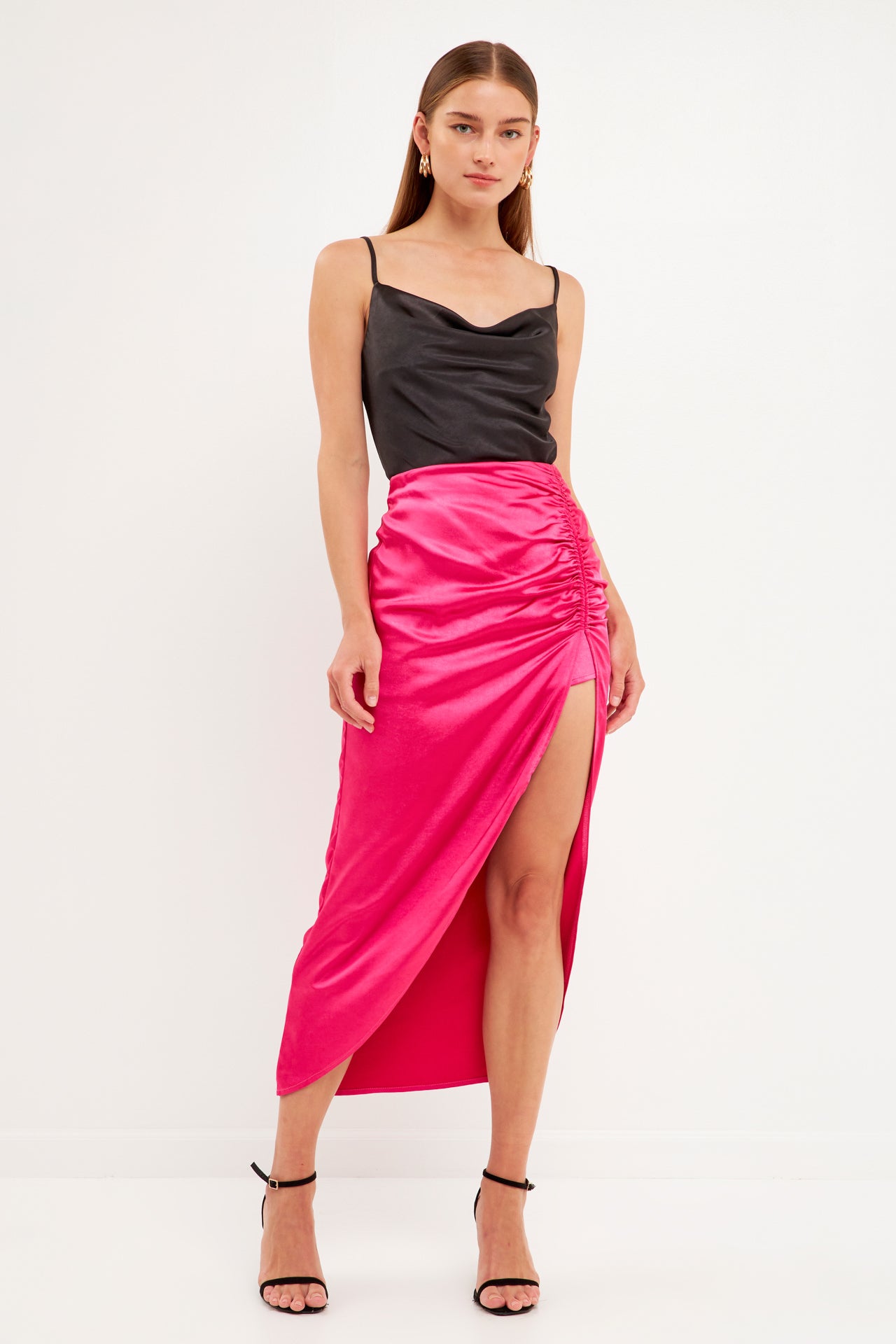 ENDLESS ROSE - Front Slit Midi Skirt - SKIRTS available at Objectrare