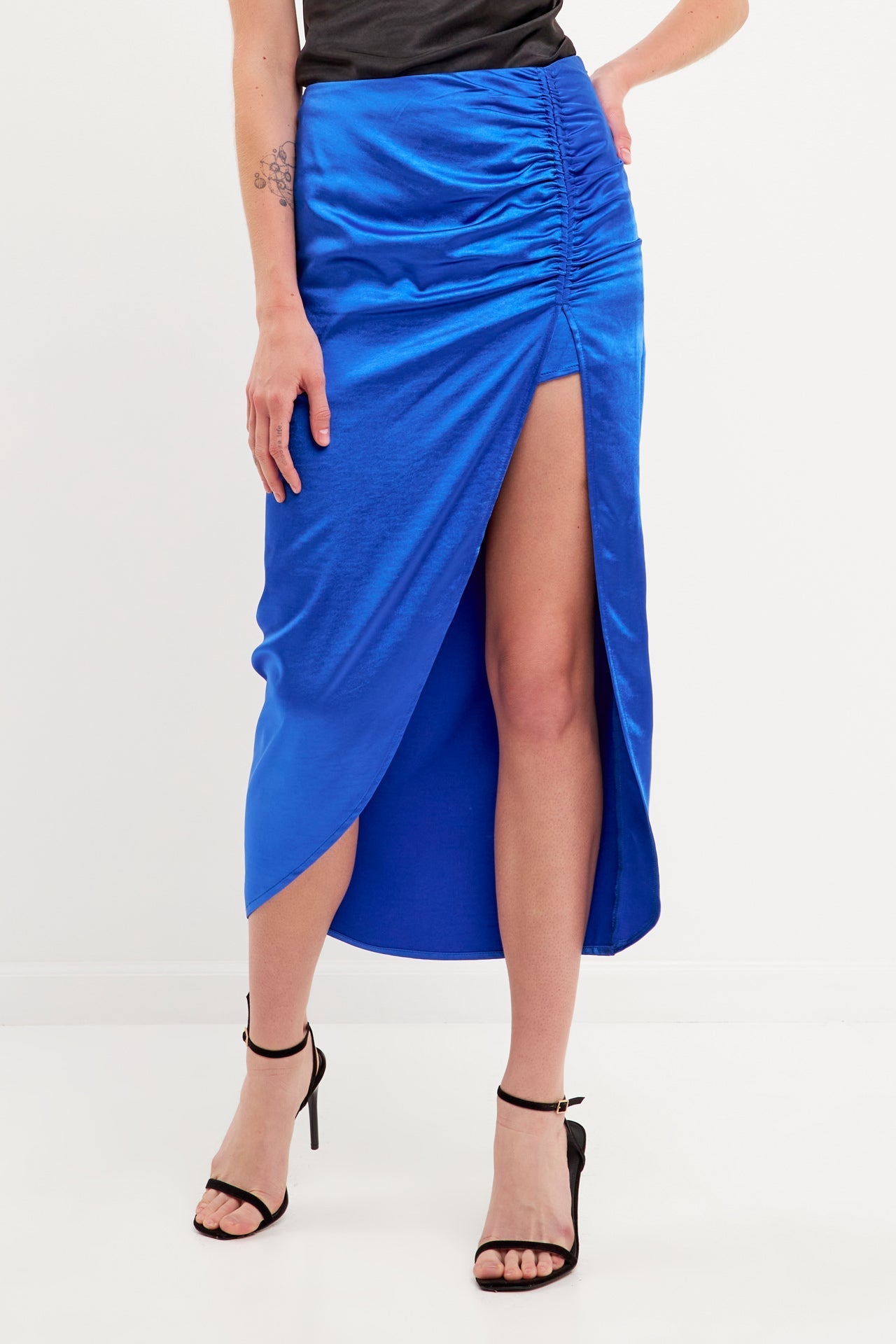 Front Slit Midi Skirt