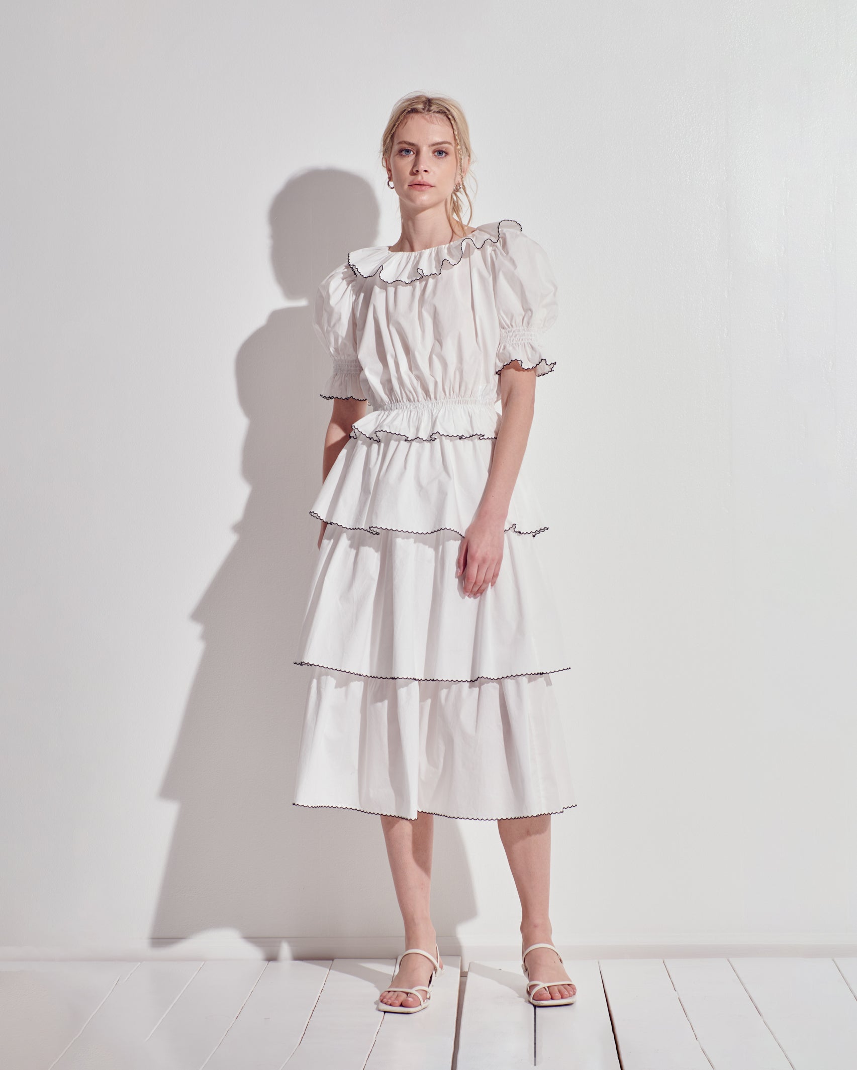 ENGLISH FACTORY - Tiered Midi Skirt - SKIRTS available at Objectrare