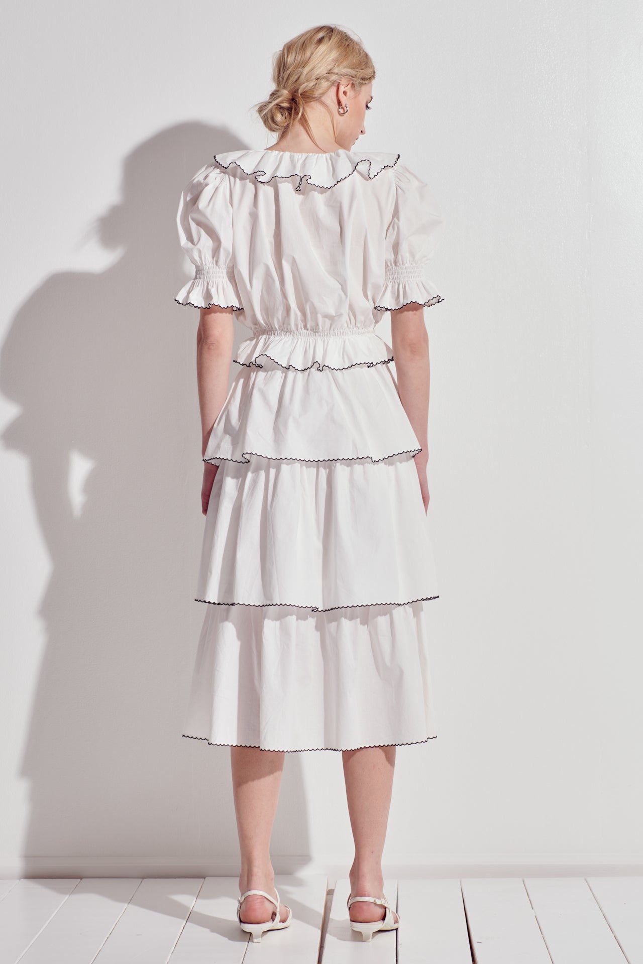 ENGLISH FACTORY - Tiered Midi Skirt - SKIRTS available at Objectrare