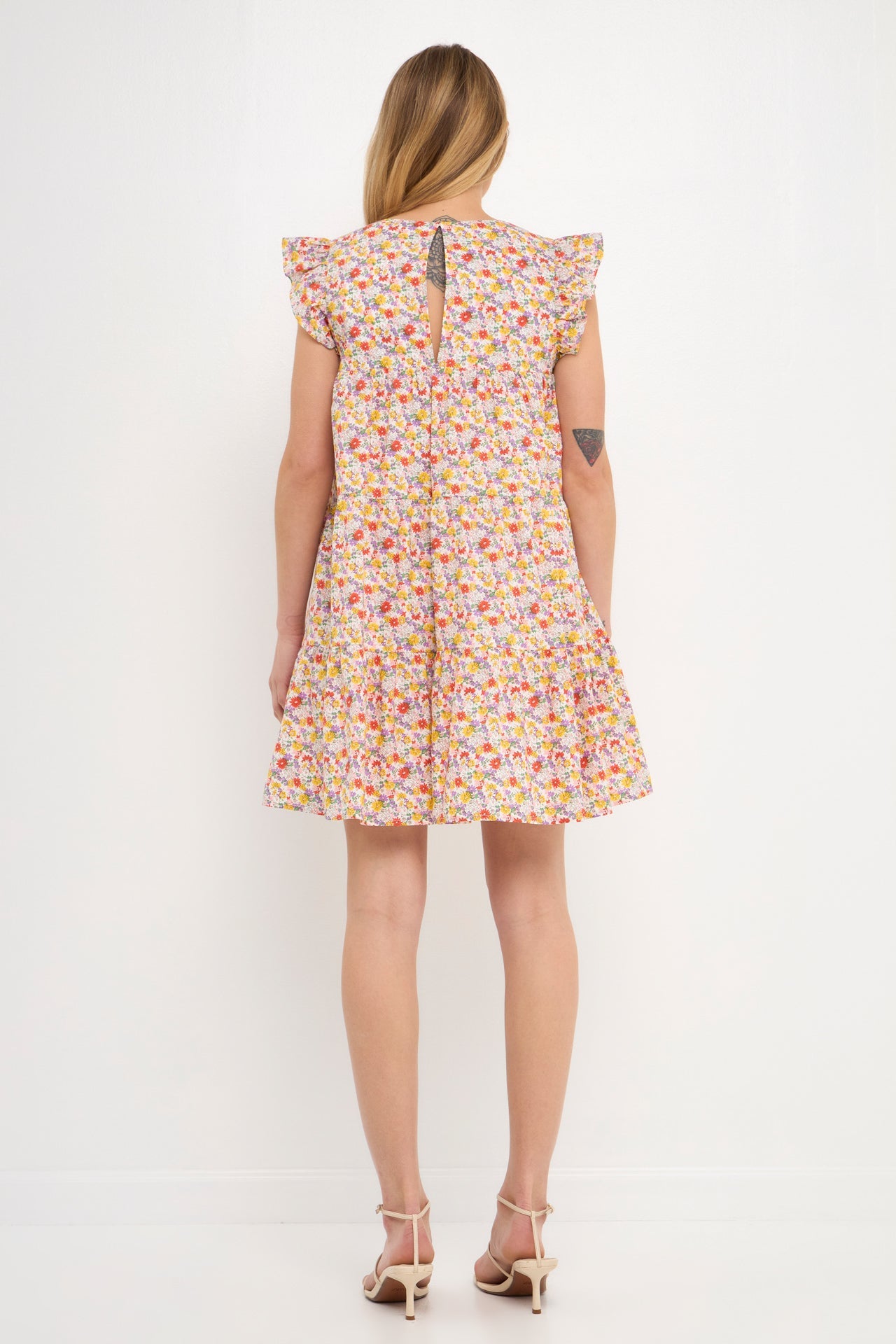 ENGLISH FACTORY - Floral Printed Babydoll Mini Dress - DRESSES available at Objectrare