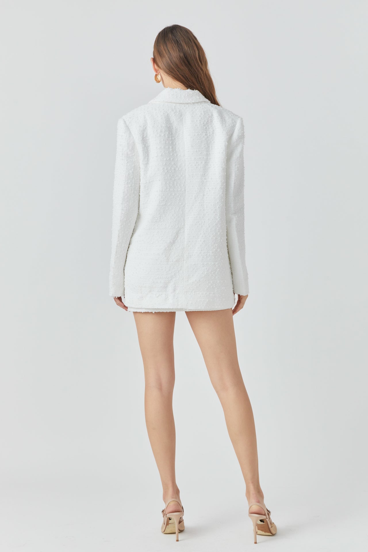 ENDLESS ROSE - Tweed Boyfriend Blazer - BLAZERS available at Objectrare