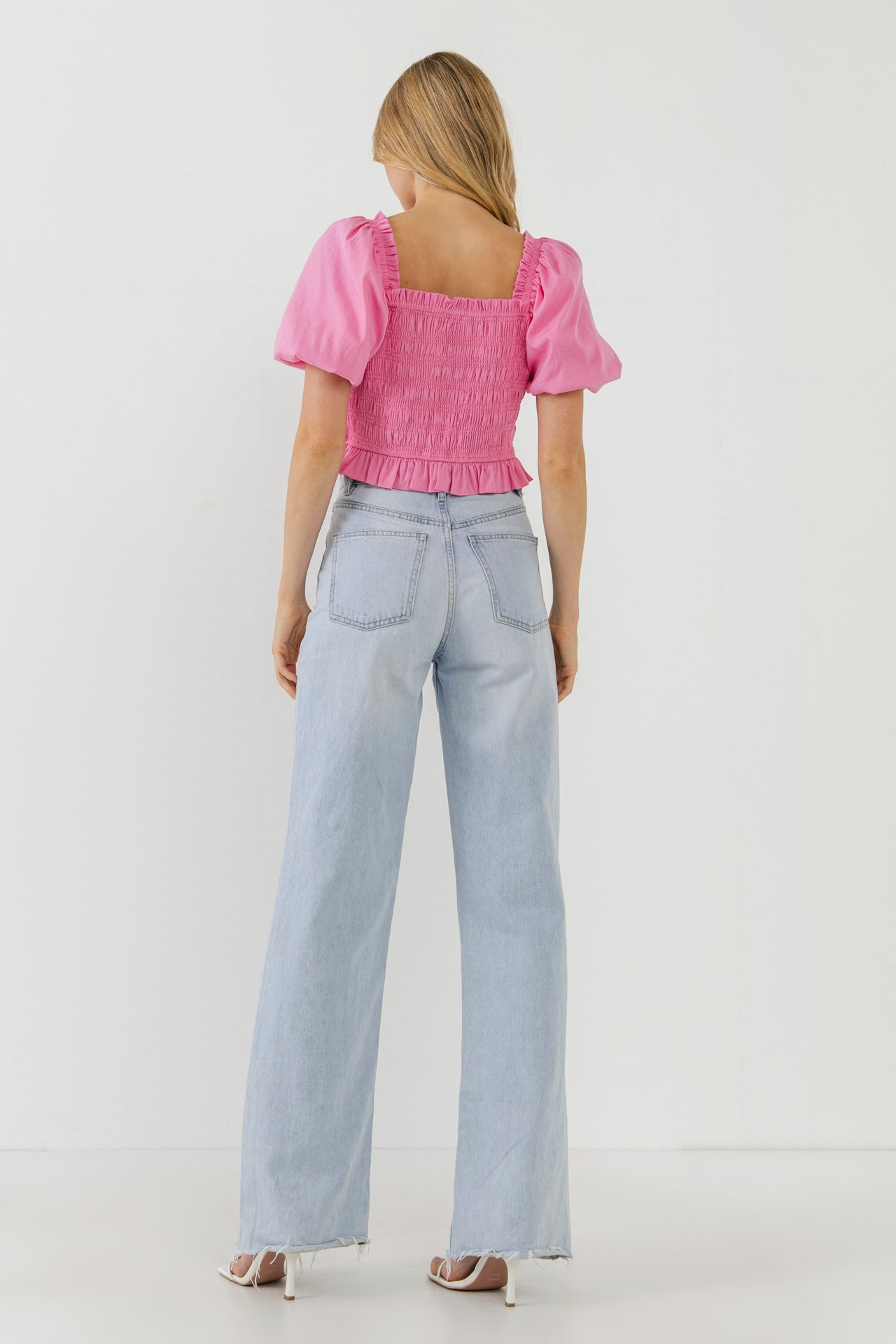 ENGLISH FACTORY - Women Woven Bow Tie Waist Blouse - TOPS available at Objectrare