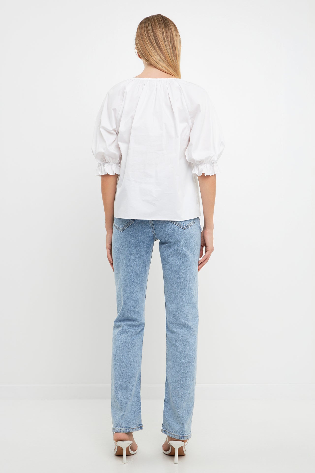 ENGLISH FACTORY - Tiered V Neck Top With Ruffle Sleeves - TOPS available at Objectrare