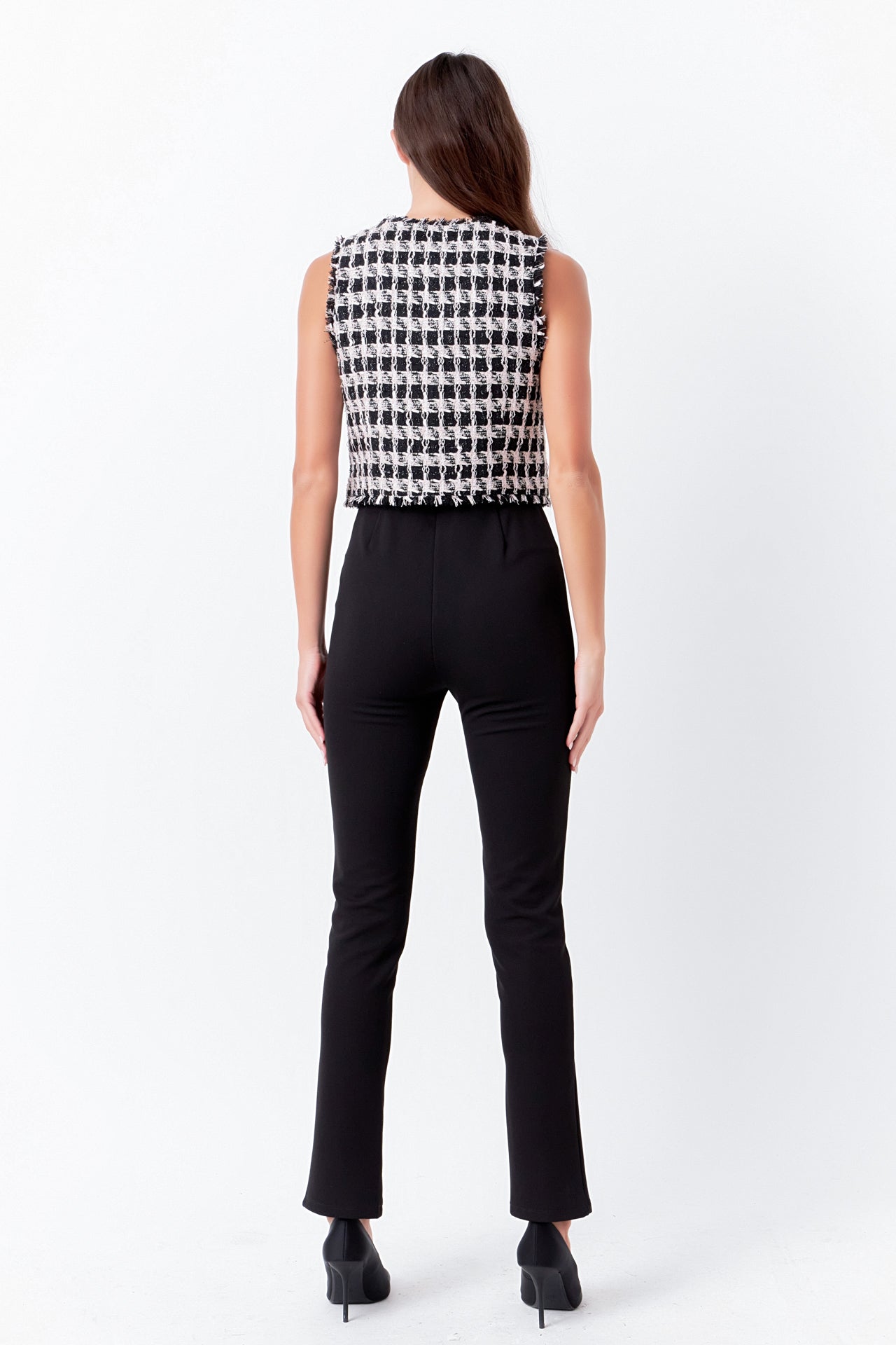 ENDLESS ROSE - Fringed Tweed Vest - TOPS available at Objectrare