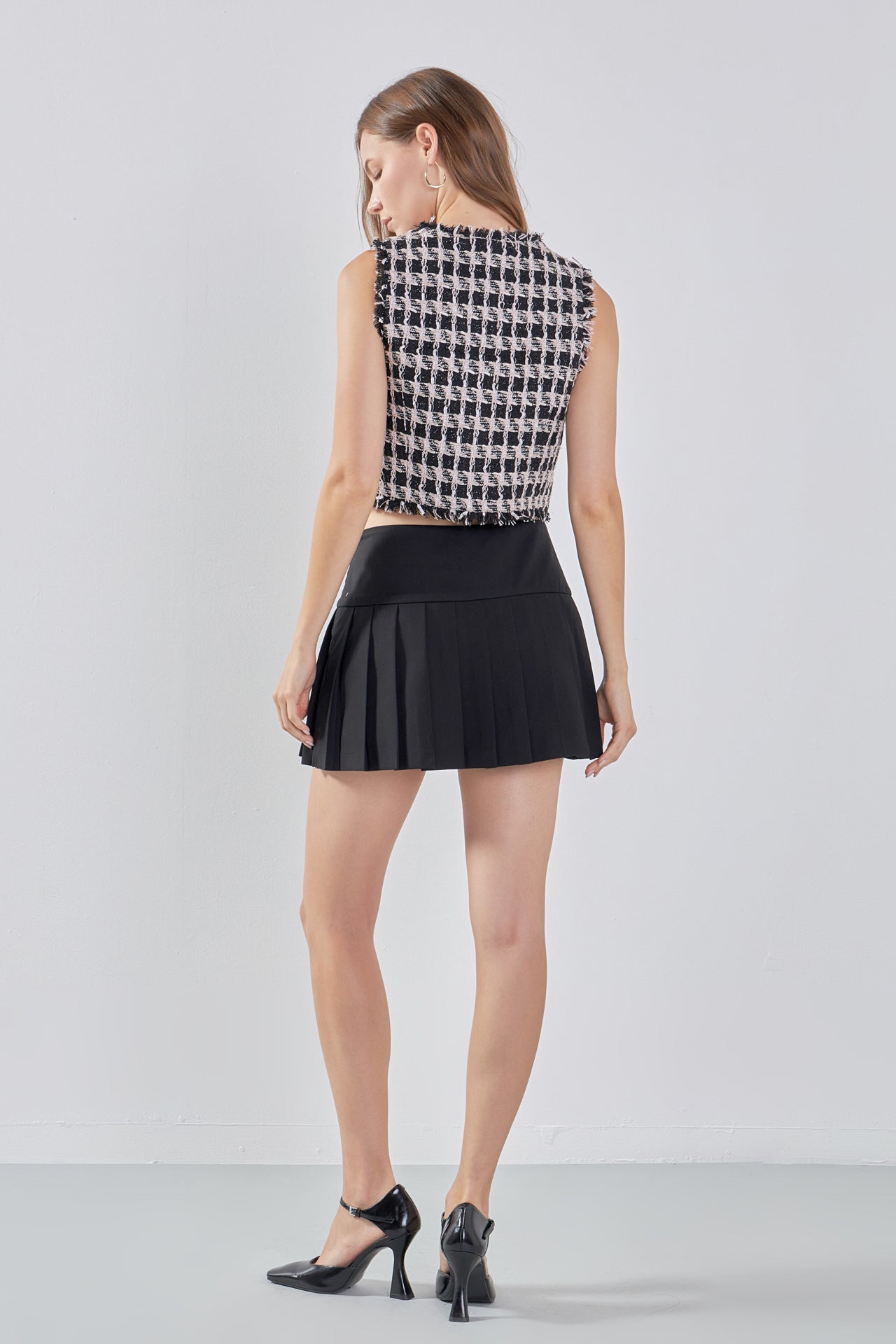 ENDLESS ROSE - Fringed Tweed Vest - TOPS available at Objectrare