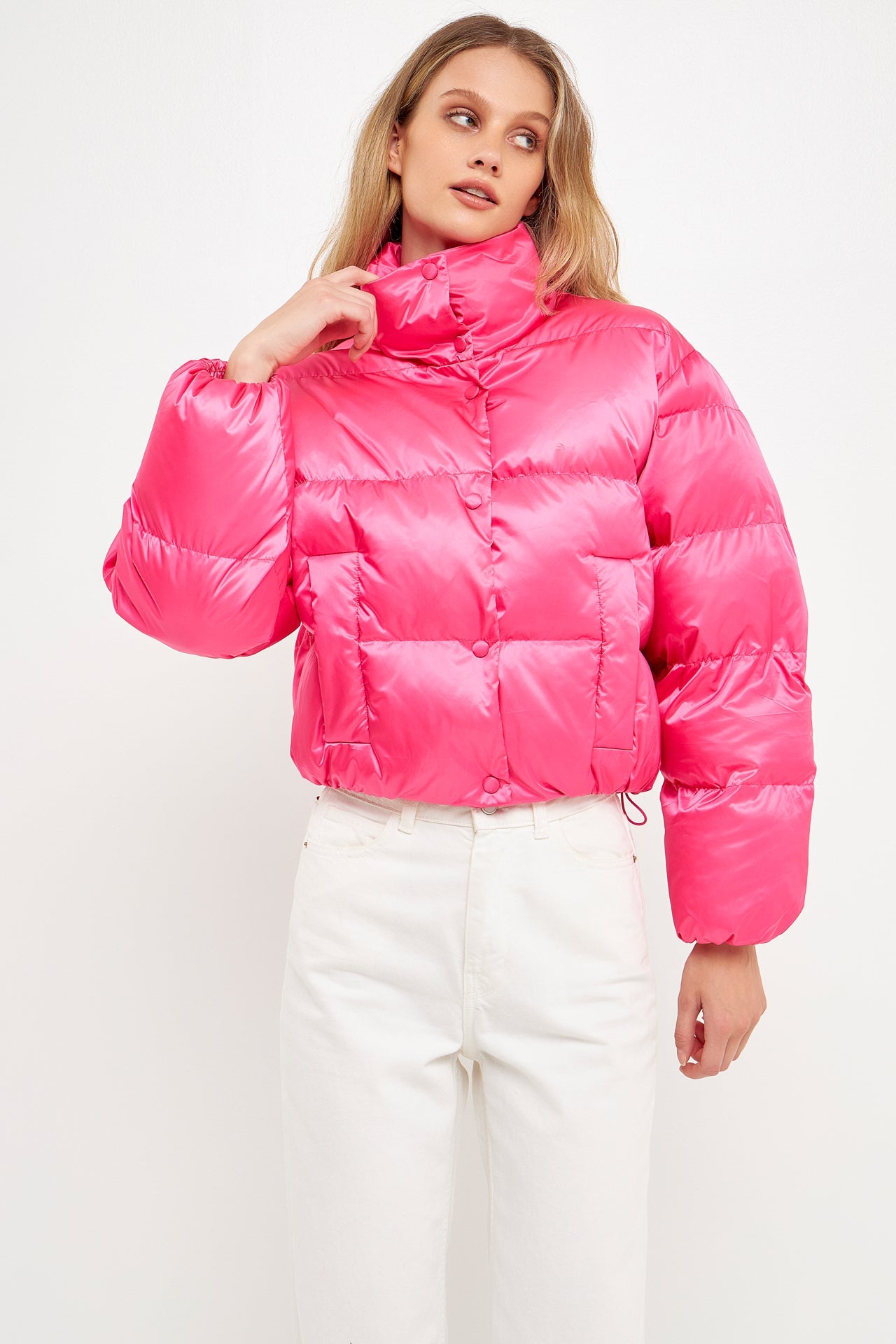ENGLISH FACTORY - Puffer Cropped Jacket - JACKETS available at Objectrare