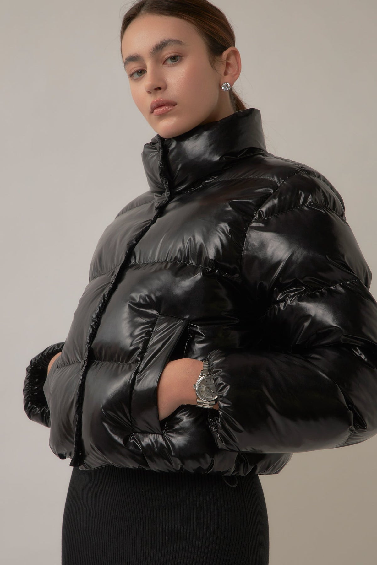 GREY LAB - Cropped Puffer Jacket - JACKETS available at Objectrare