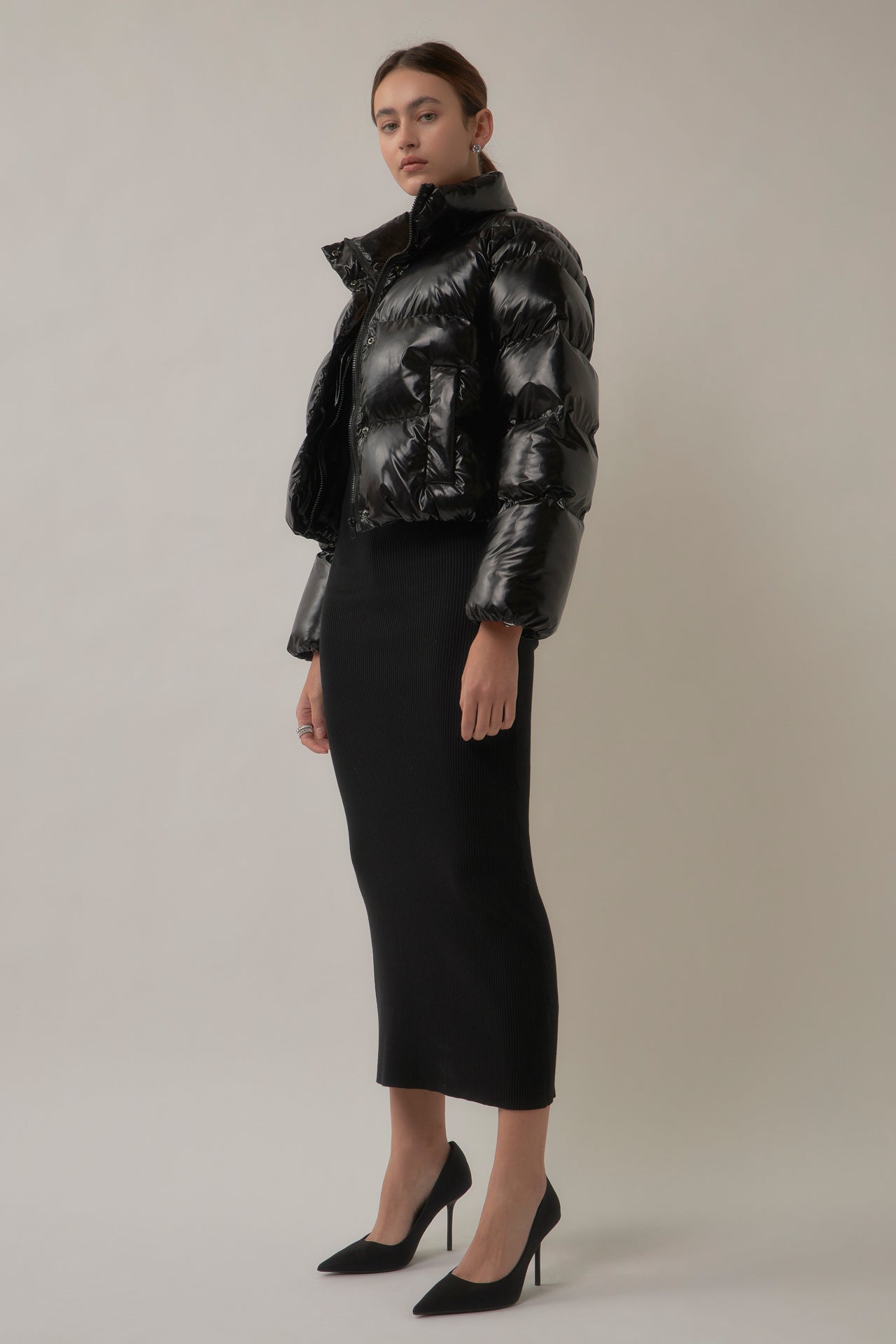 GREY LAB - Cropped Puffer Jacket - JACKETS available at Objectrare