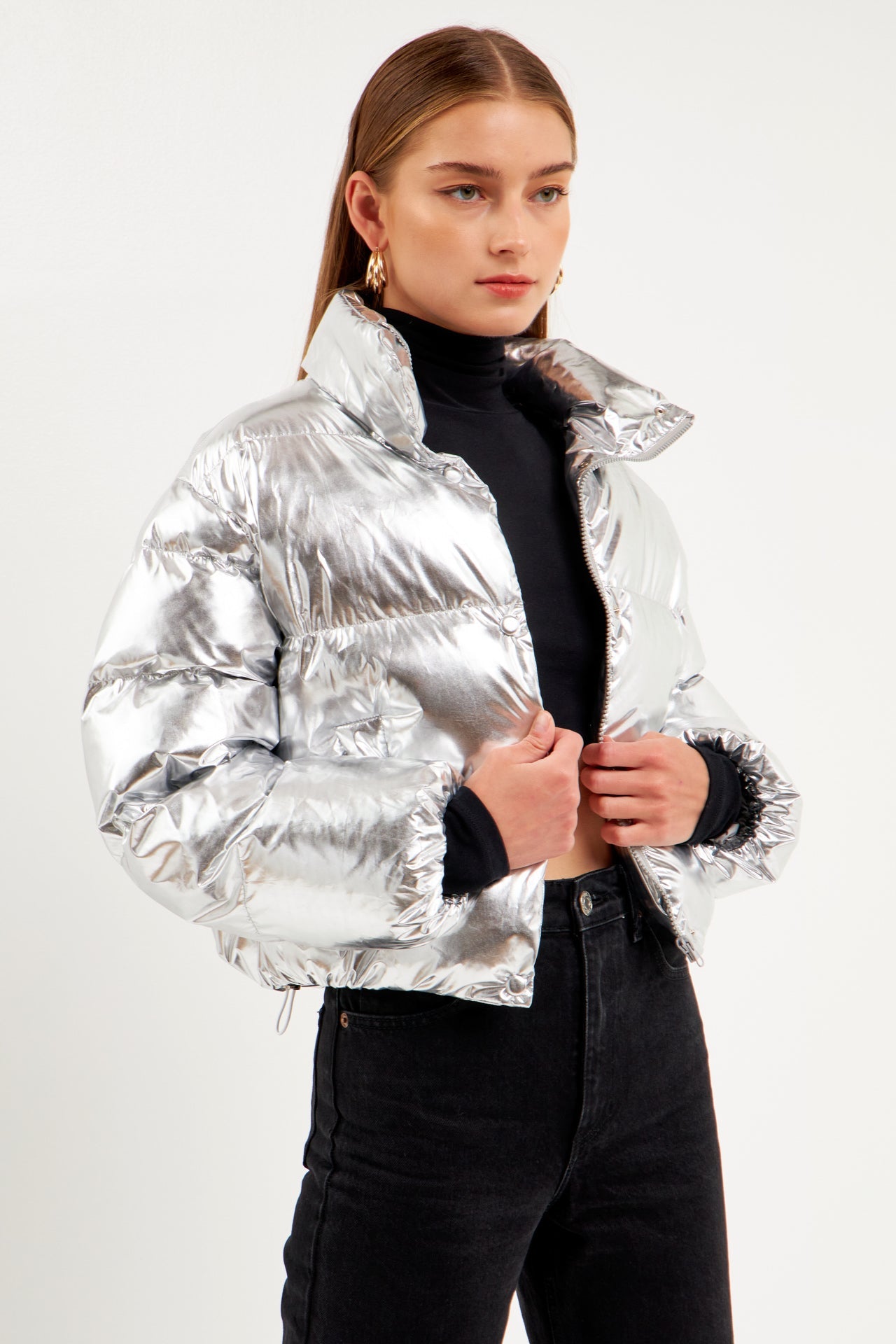 ENGLISH FACTORY - Puffer Cropped Jacket - JACKETS available at Objectrare