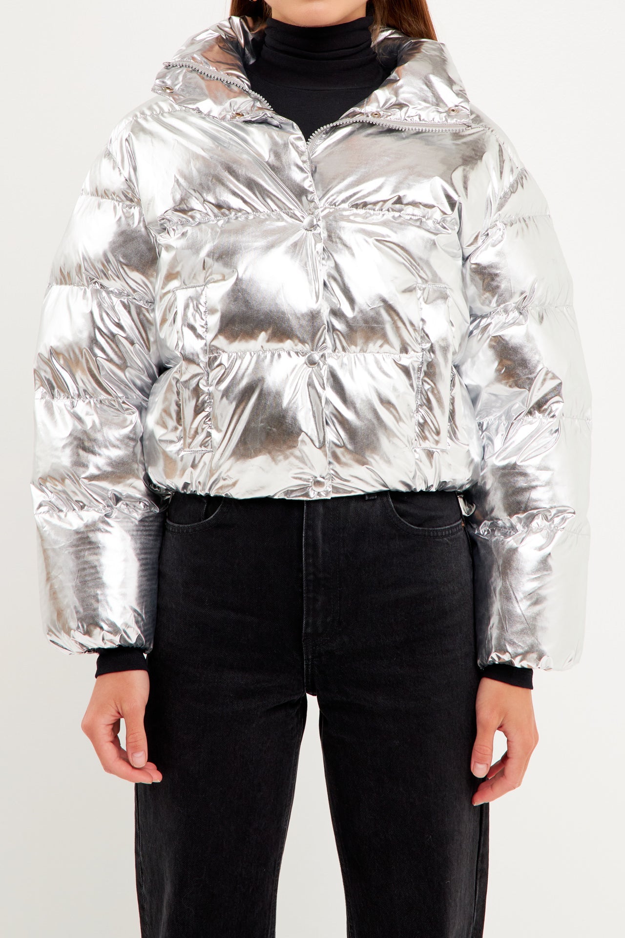ENGLISH FACTORY - Puffer Cropped Jacket - JACKETS available at Objectrare