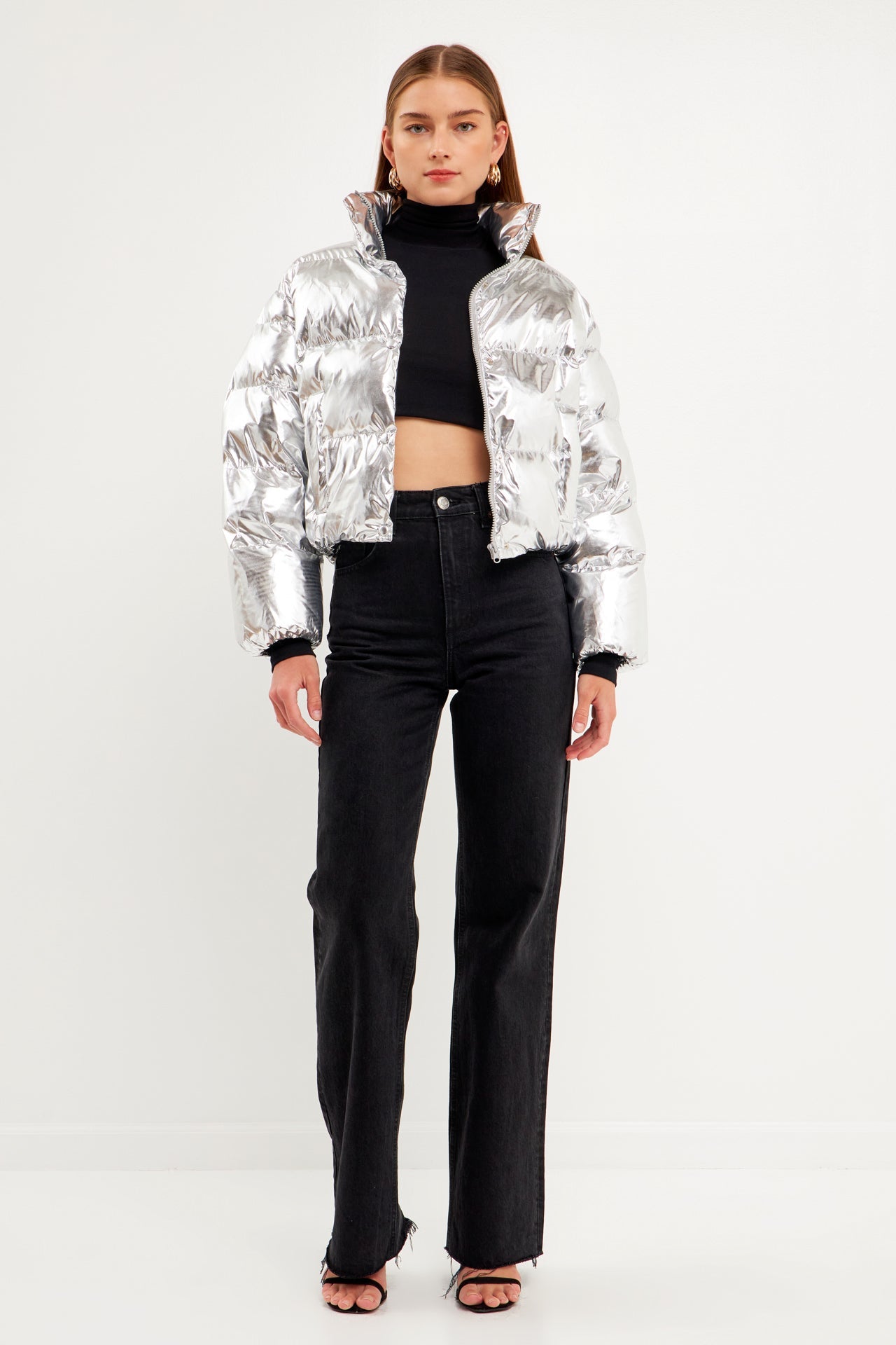 ENGLISH FACTORY - Puffer Cropped Jacket - JACKETS available at Objectrare