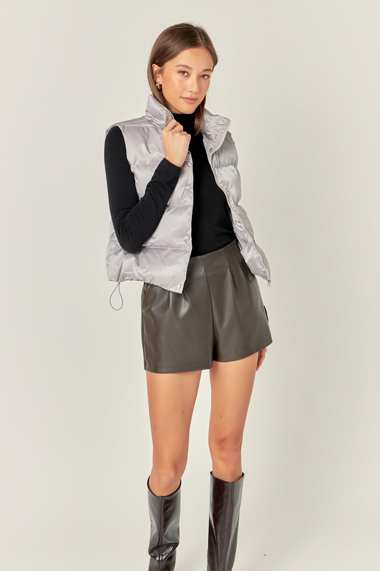 ENGLISH FACTORY - Puffer Cropped Vest - OUTERWEAR available at Objectrare