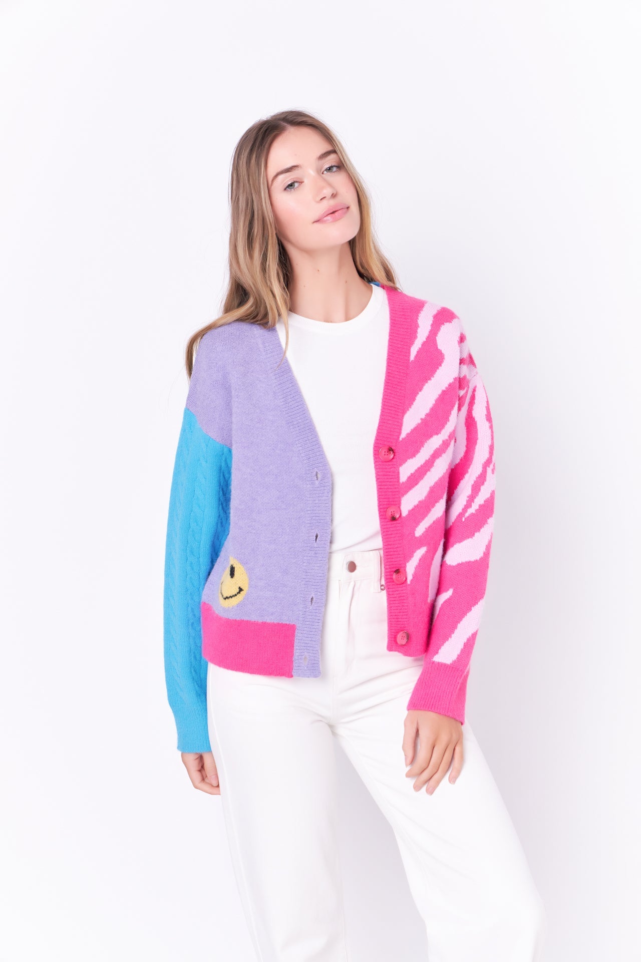 ENGLISH FACTORY - Combination Sweater Cardigan - SWEATERS & KNITS available at Objectrare