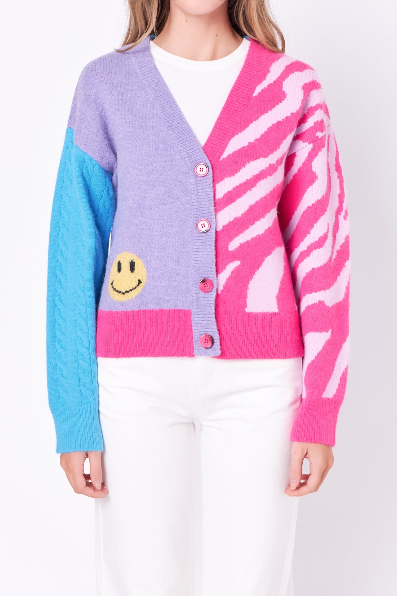 ENGLISH FACTORY - Combination Sweater Cardigan - SWEATERS & KNITS available at Objectrare