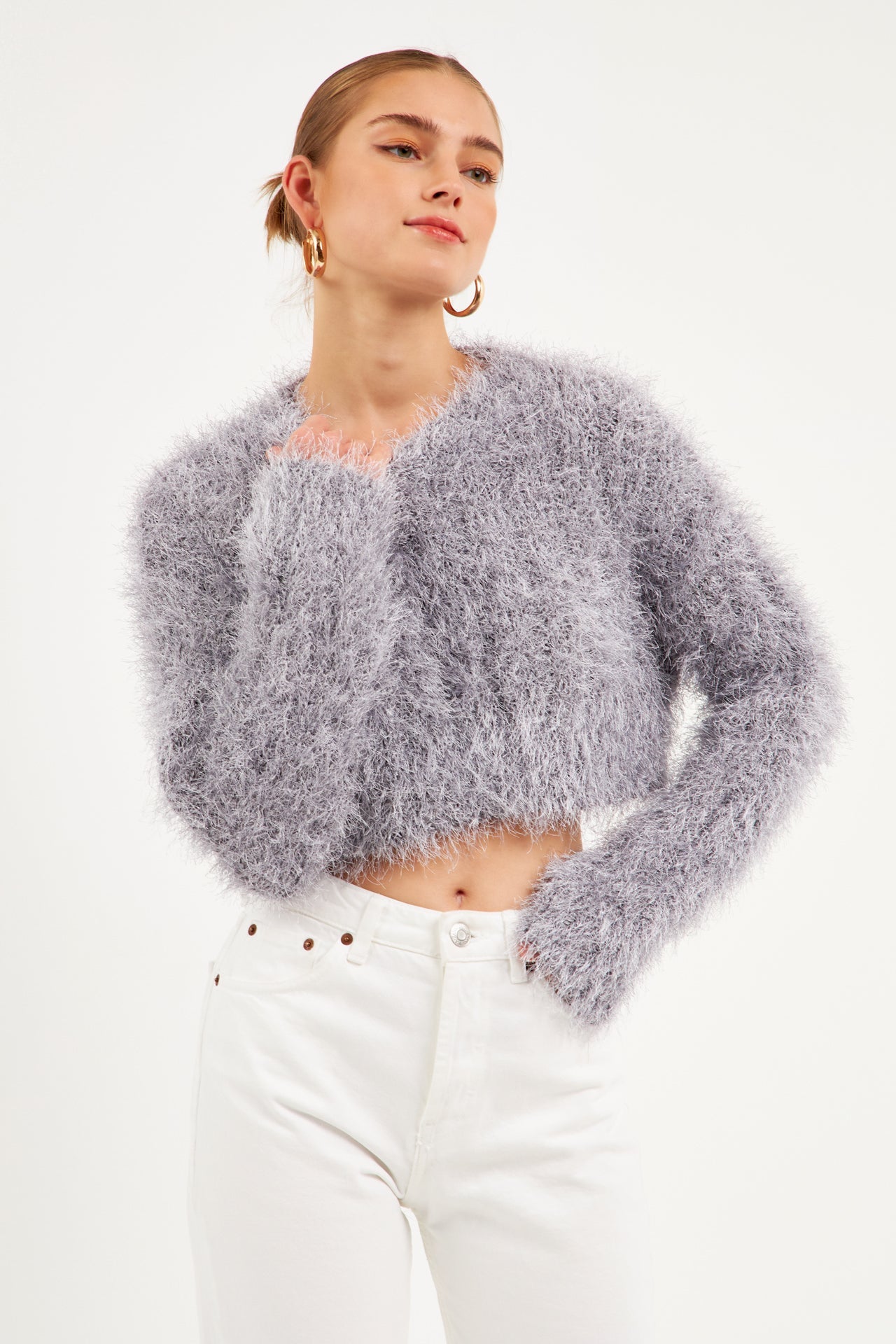 ENDLESS ROSE - Long Sleeve Cropped Sweater - SWEATERS & KNITS available at Objectrare