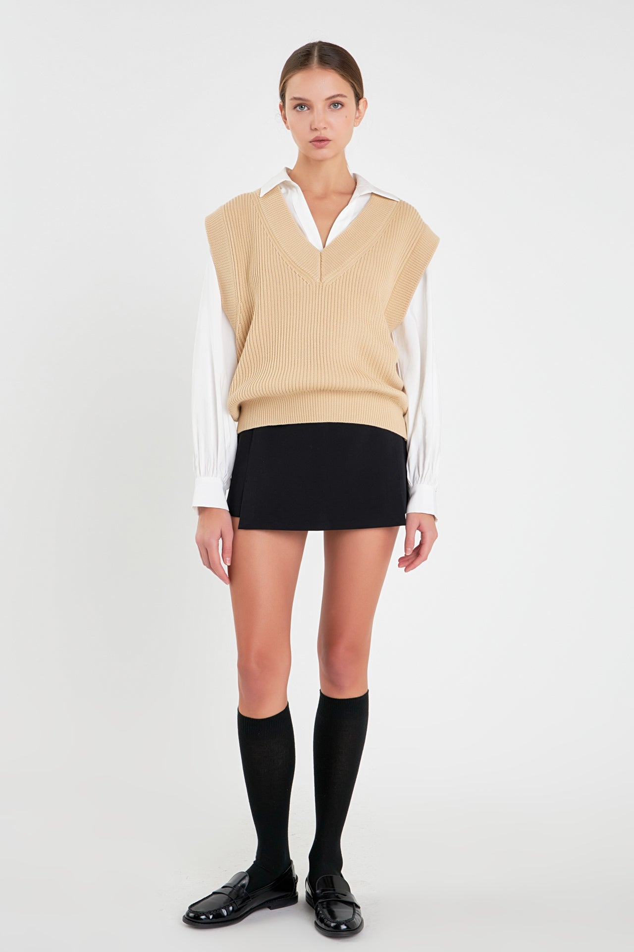 V-neck Knit Sweater Vest