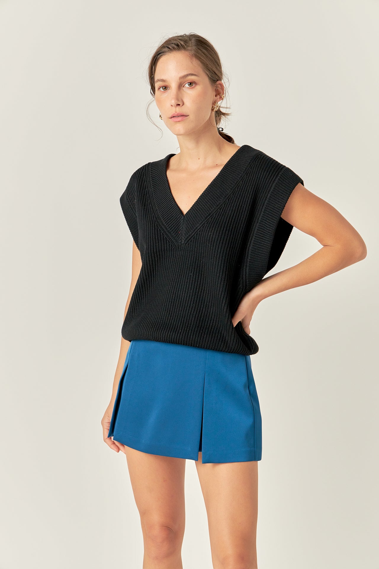 ENGLISH FACTORY - V-neck Knit Sweater Vest - SWEATERS & KNITS available at Objectrare