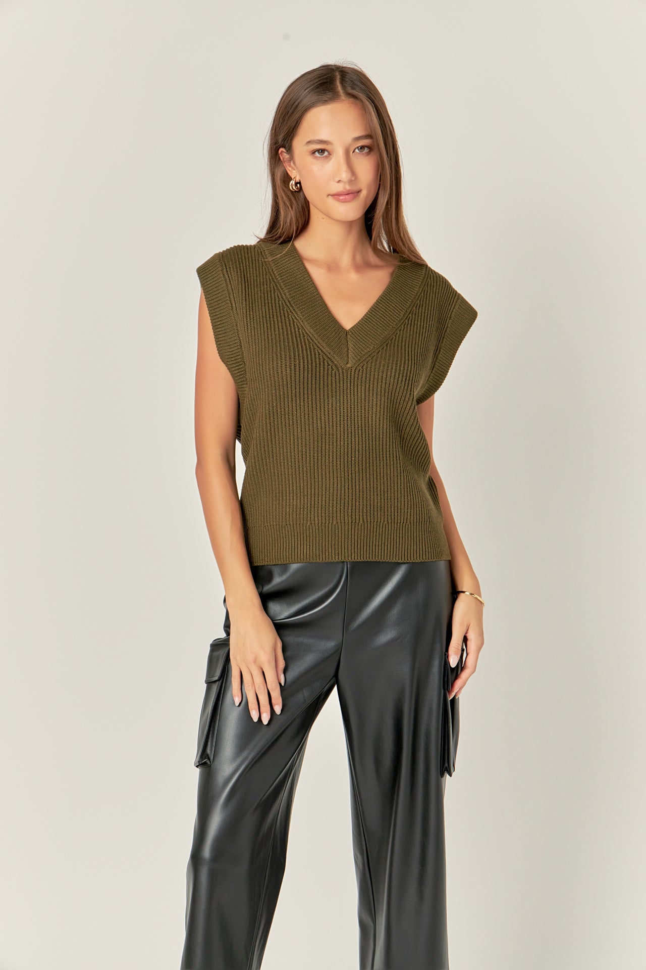 ENGLISH FACTORY - V-neck Knit Sweater Vest - SWEATERS & KNITS available at Objectrare
