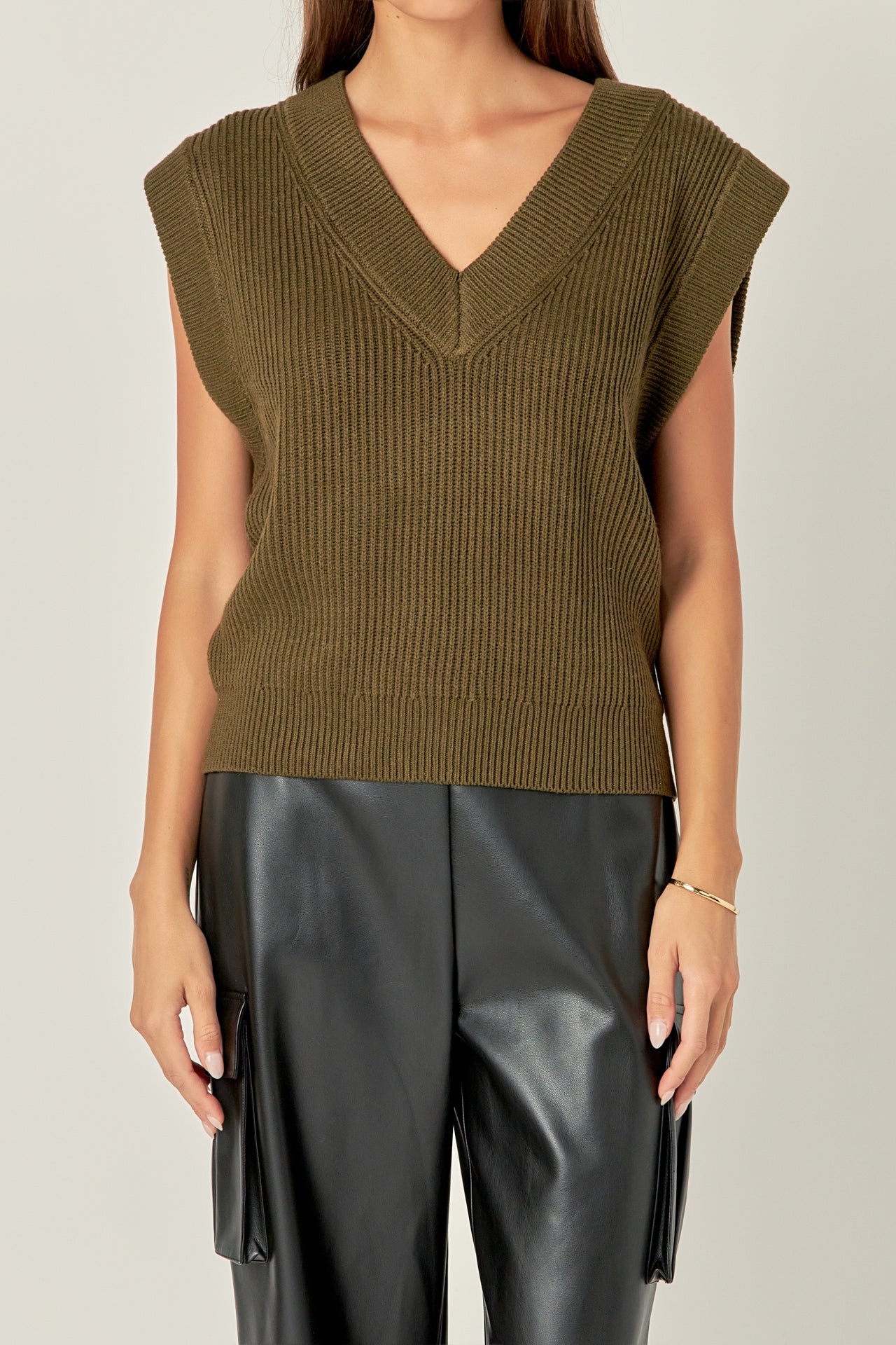 ENGLISH FACTORY - V-neck Knit Sweater Vest - SWEATERS & KNITS available at Objectrare