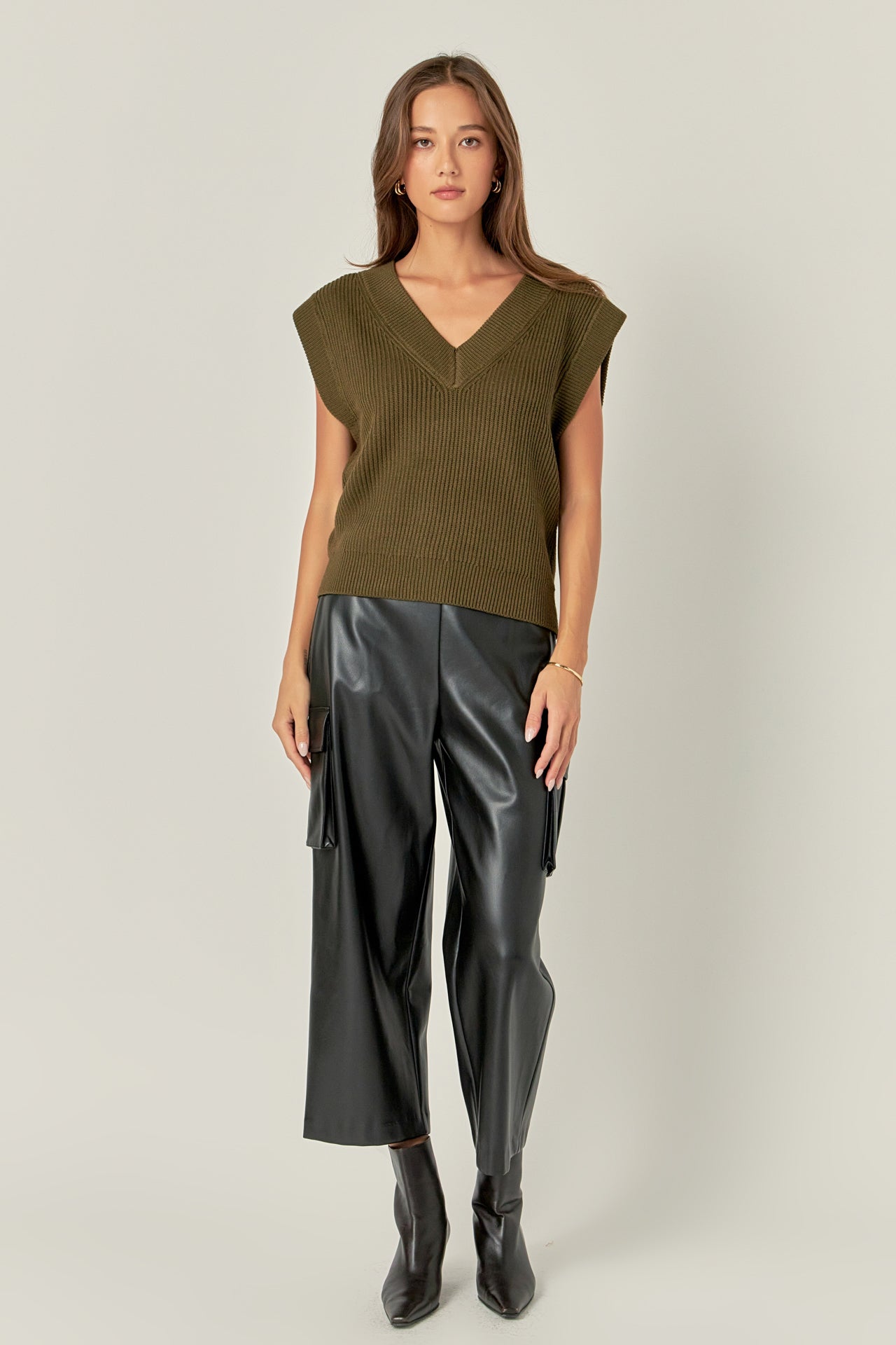 ENGLISH FACTORY - V-neck Knit Sweater Vest - SWEATERS & KNITS available at Objectrare