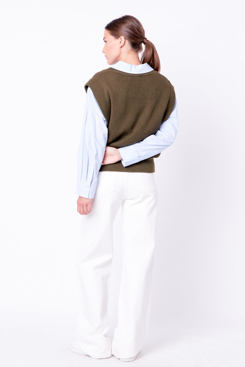 ENGLISH FACTORY - Oversized Sweater Vest - SWEATERS & KNITS available at Objectrare