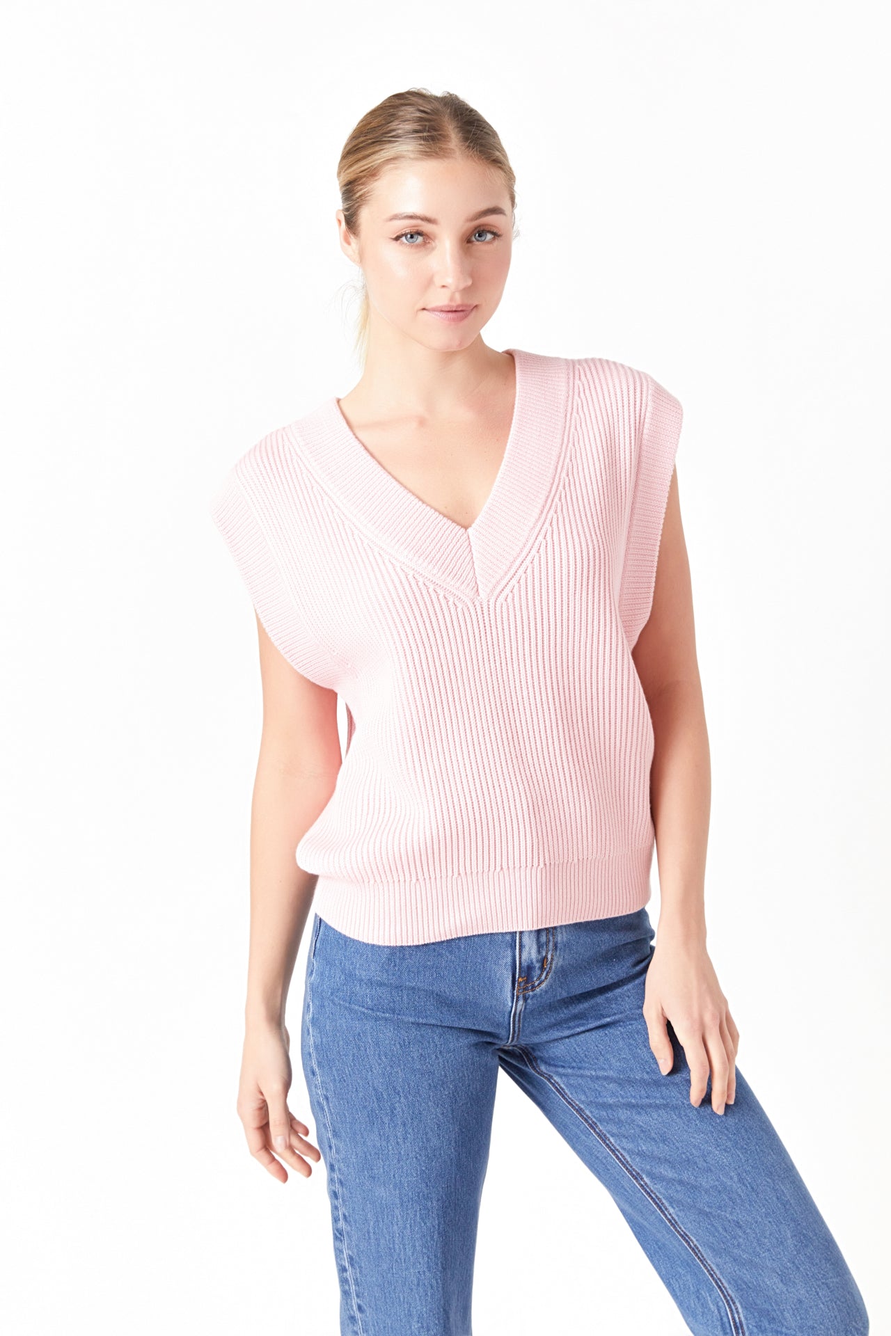 V-neck Knit Sweater Vest