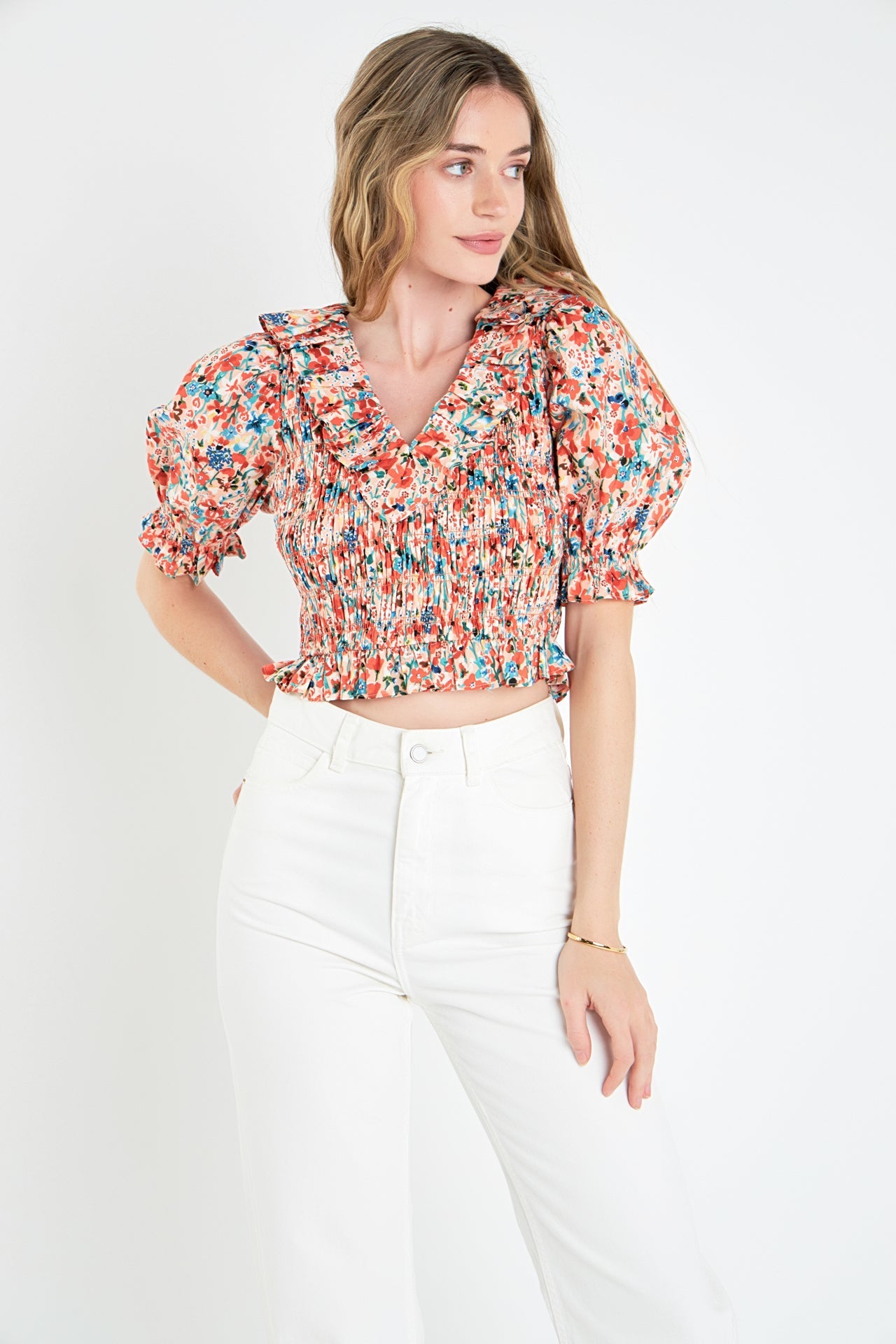 ENGLISH FACTORY - Smocked Crop Top - TOPS available at Objectrare