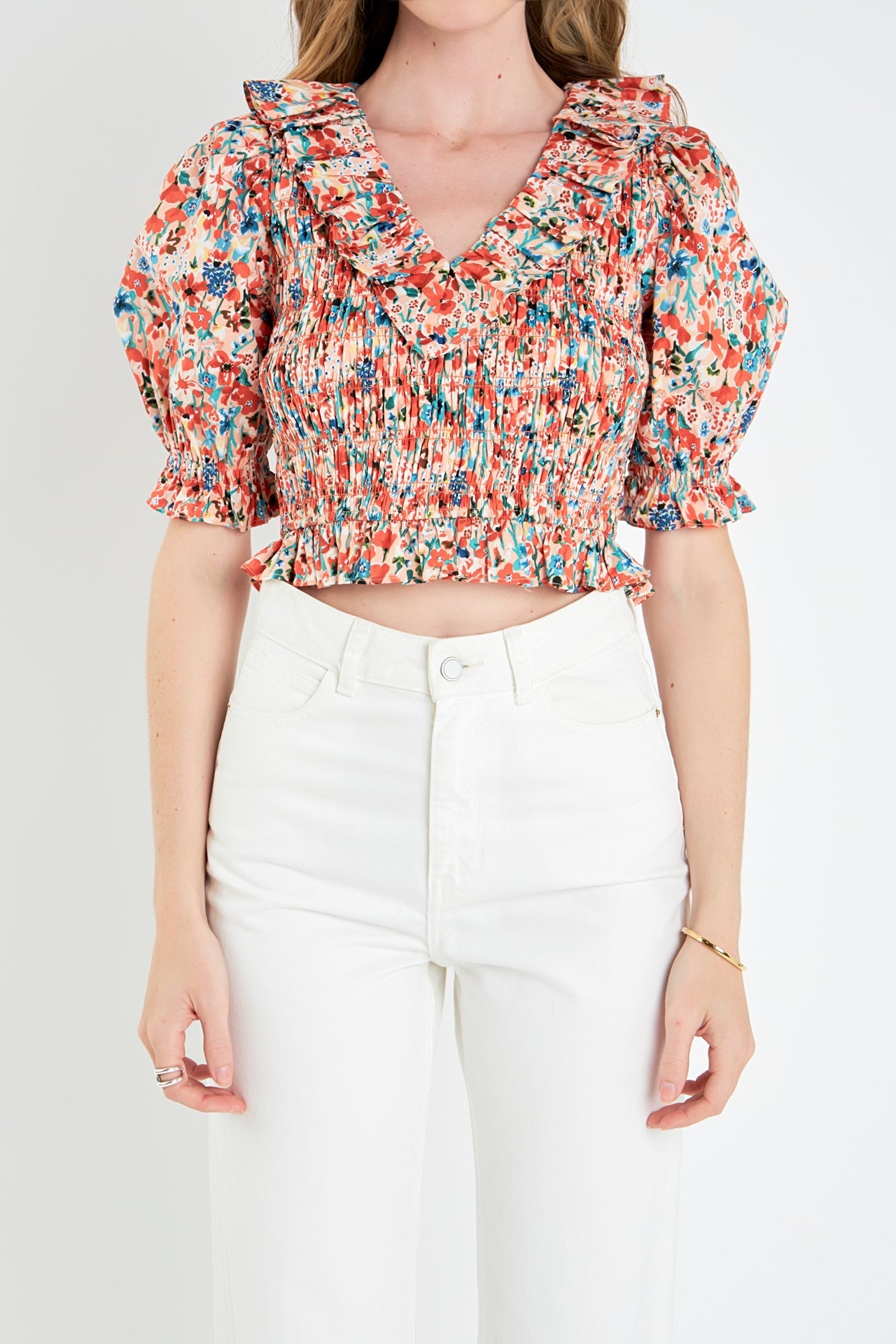 ENGLISH FACTORY - Smocked Crop Top - TOPS available at Objectrare